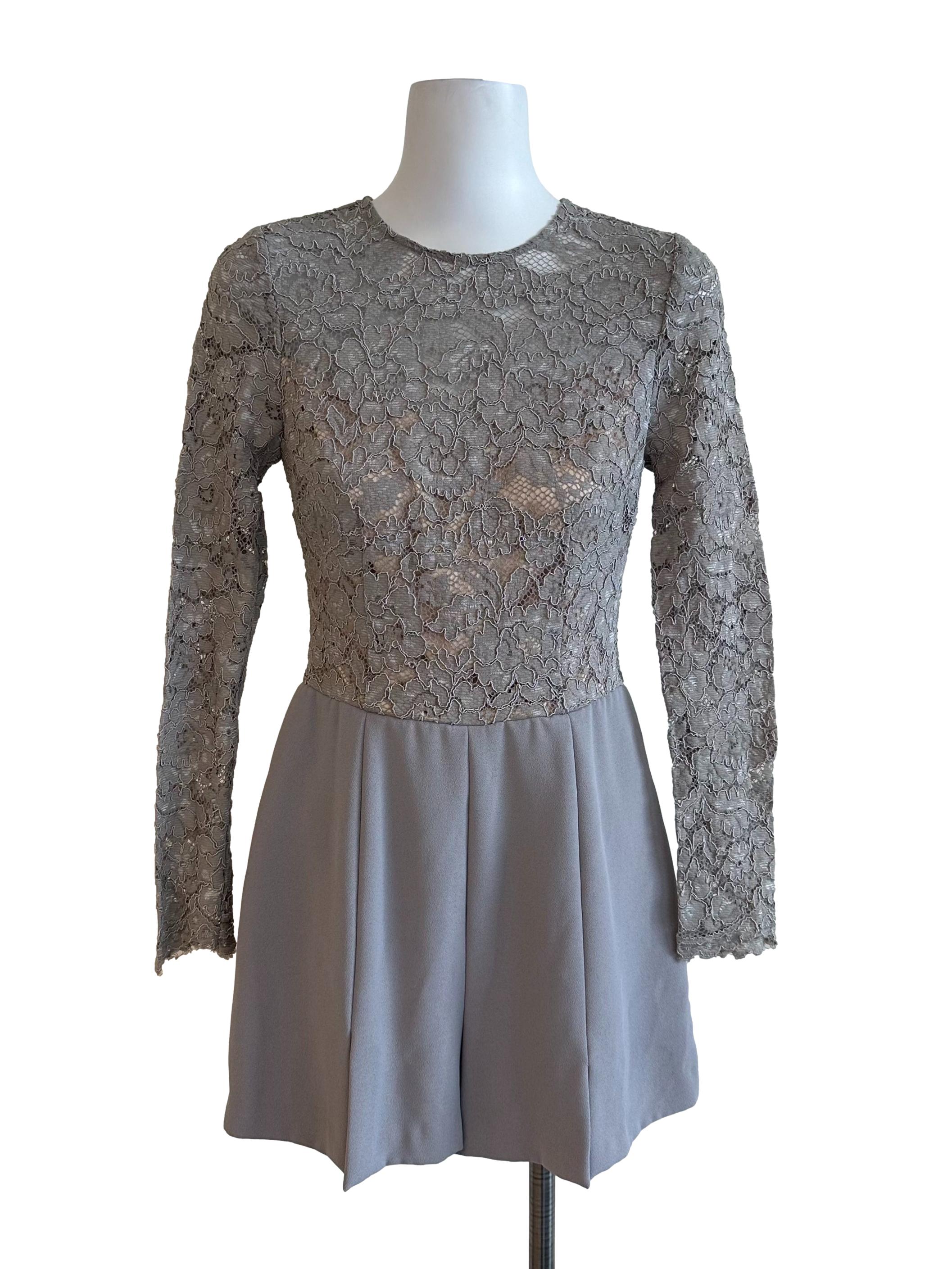 Light Grey Melanie Lace Romper