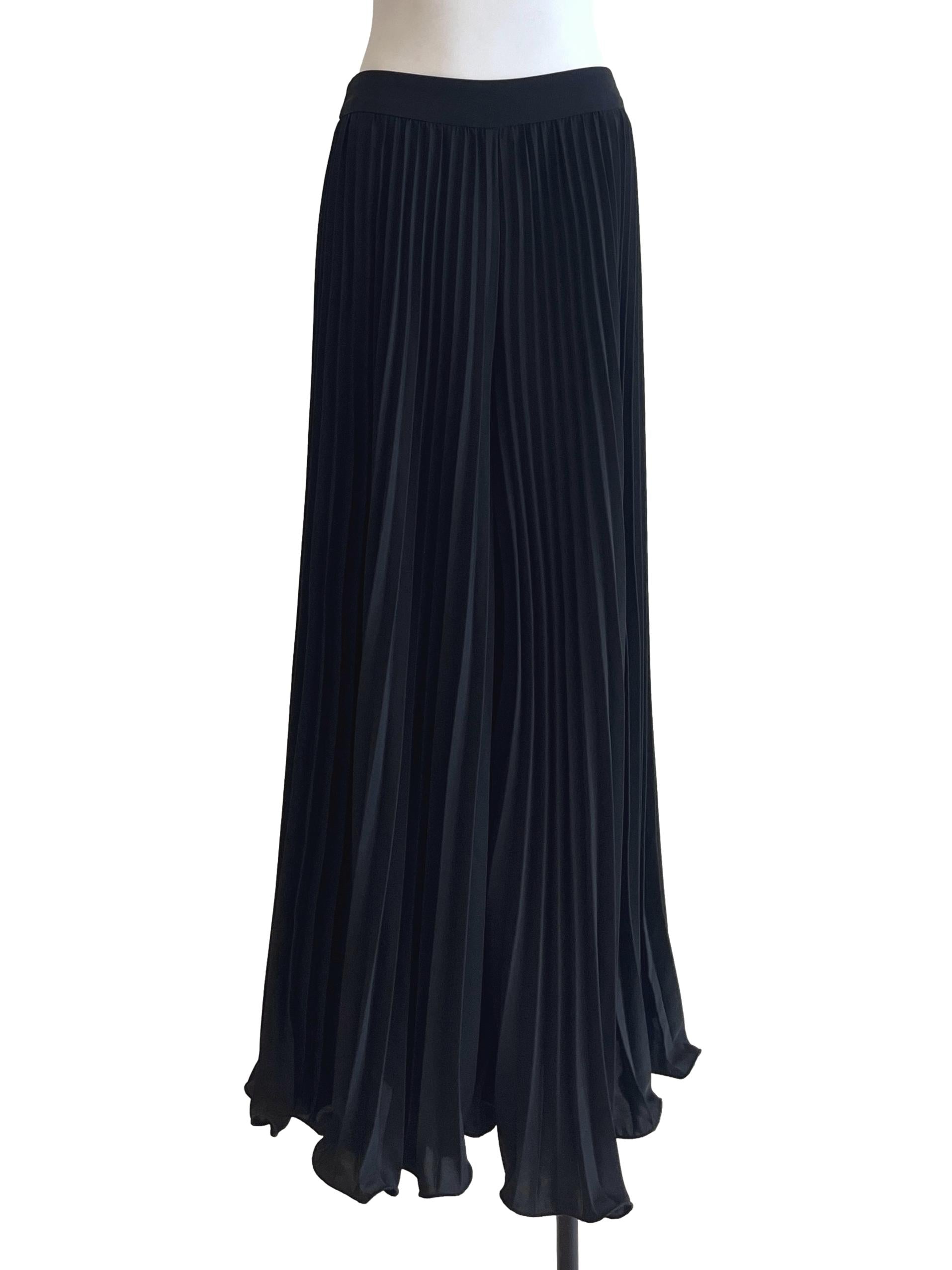 Jade Black Pleated Wide Pants YHF