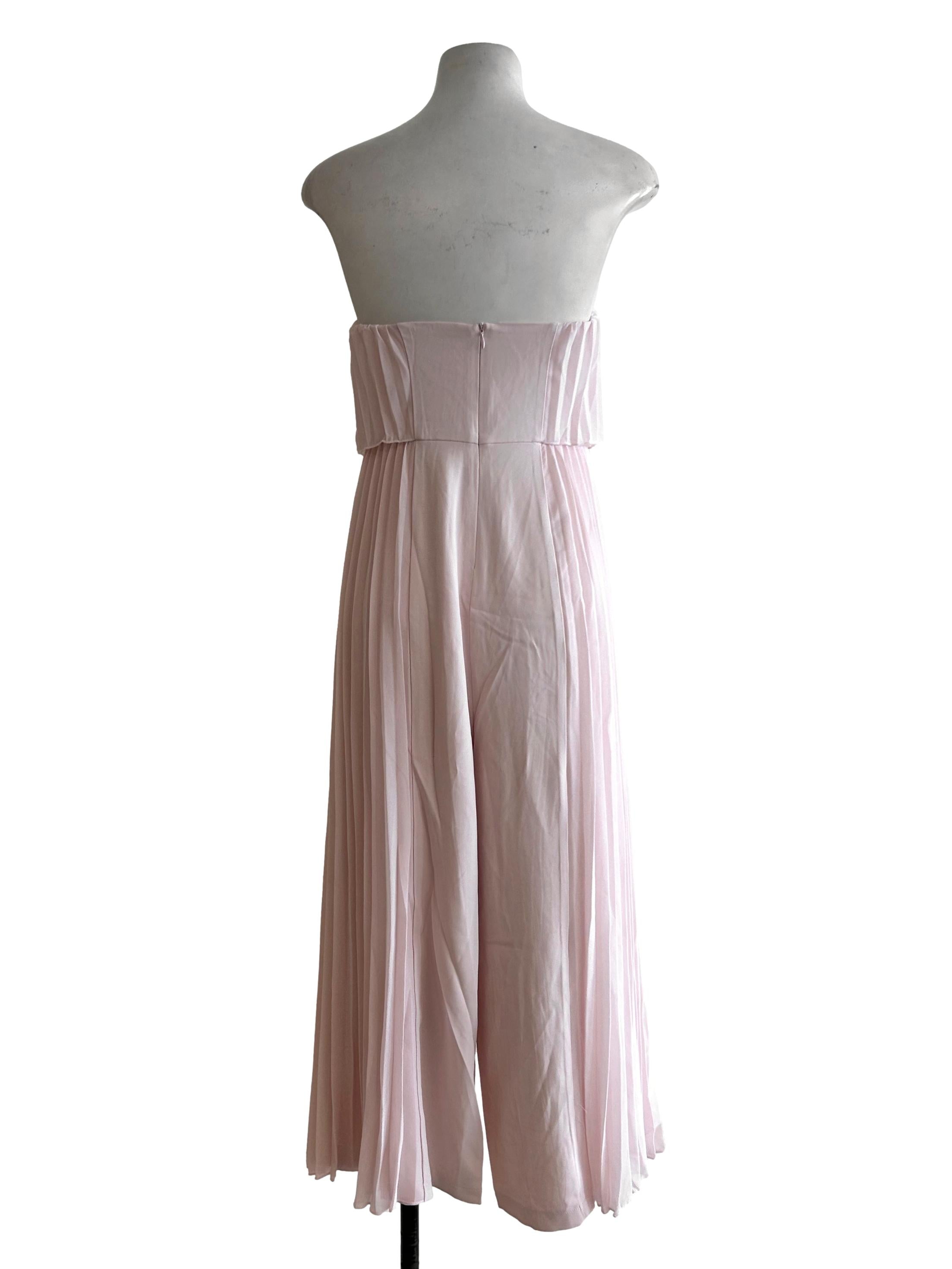 Blush Pink Chiffon Pleated Jumpsuit