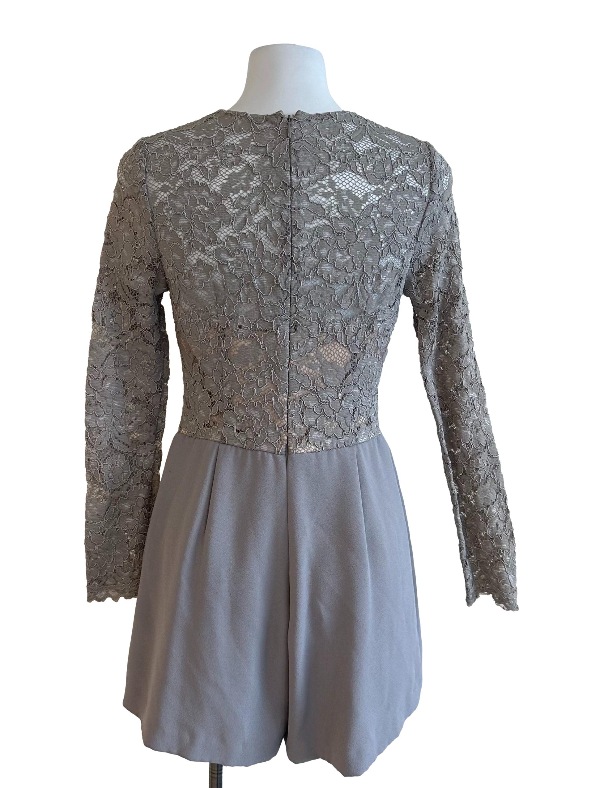 Light Grey Melanie Lace Romper