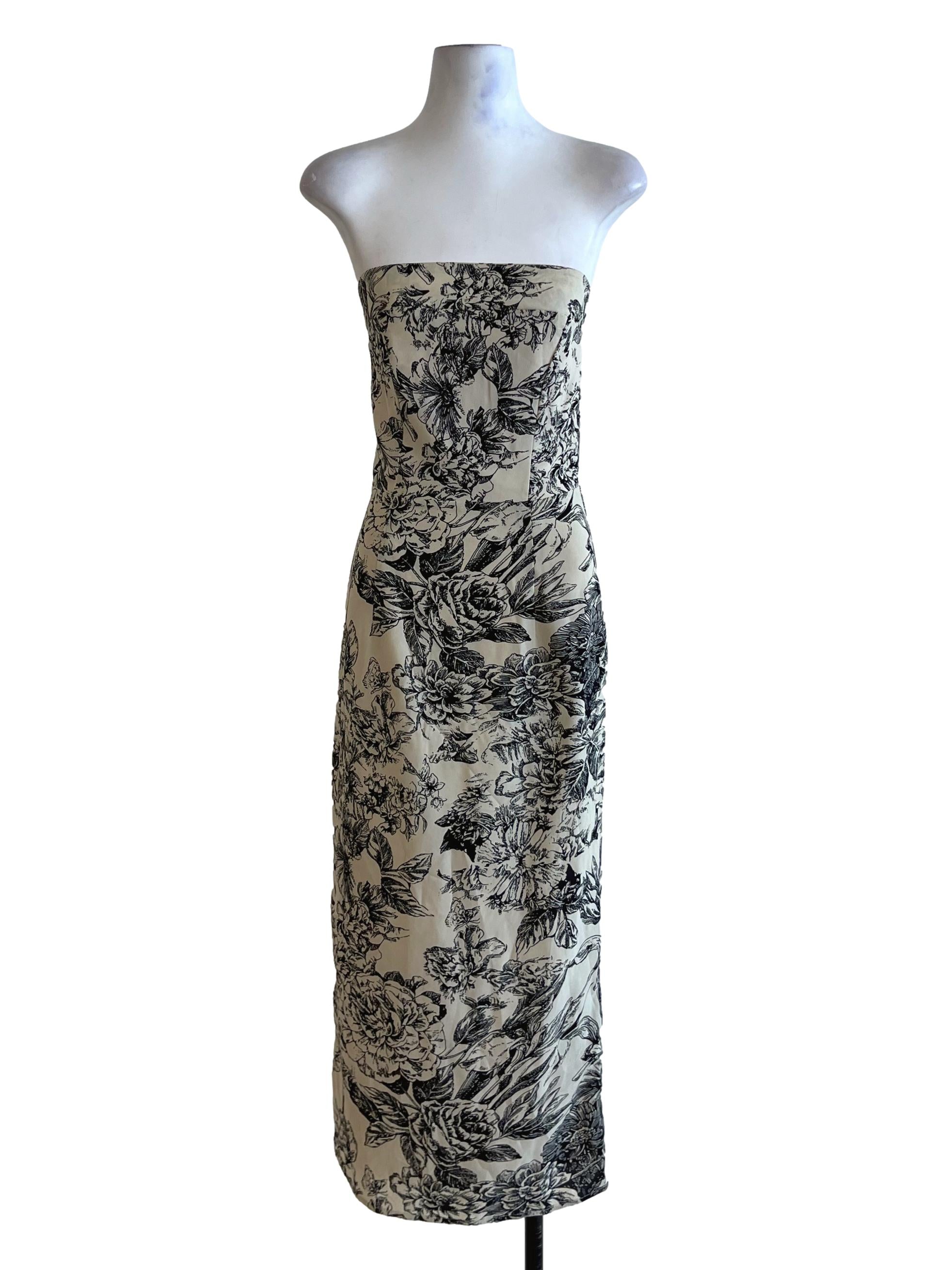 Cream Beige Strapless A-Line Dress TTR
