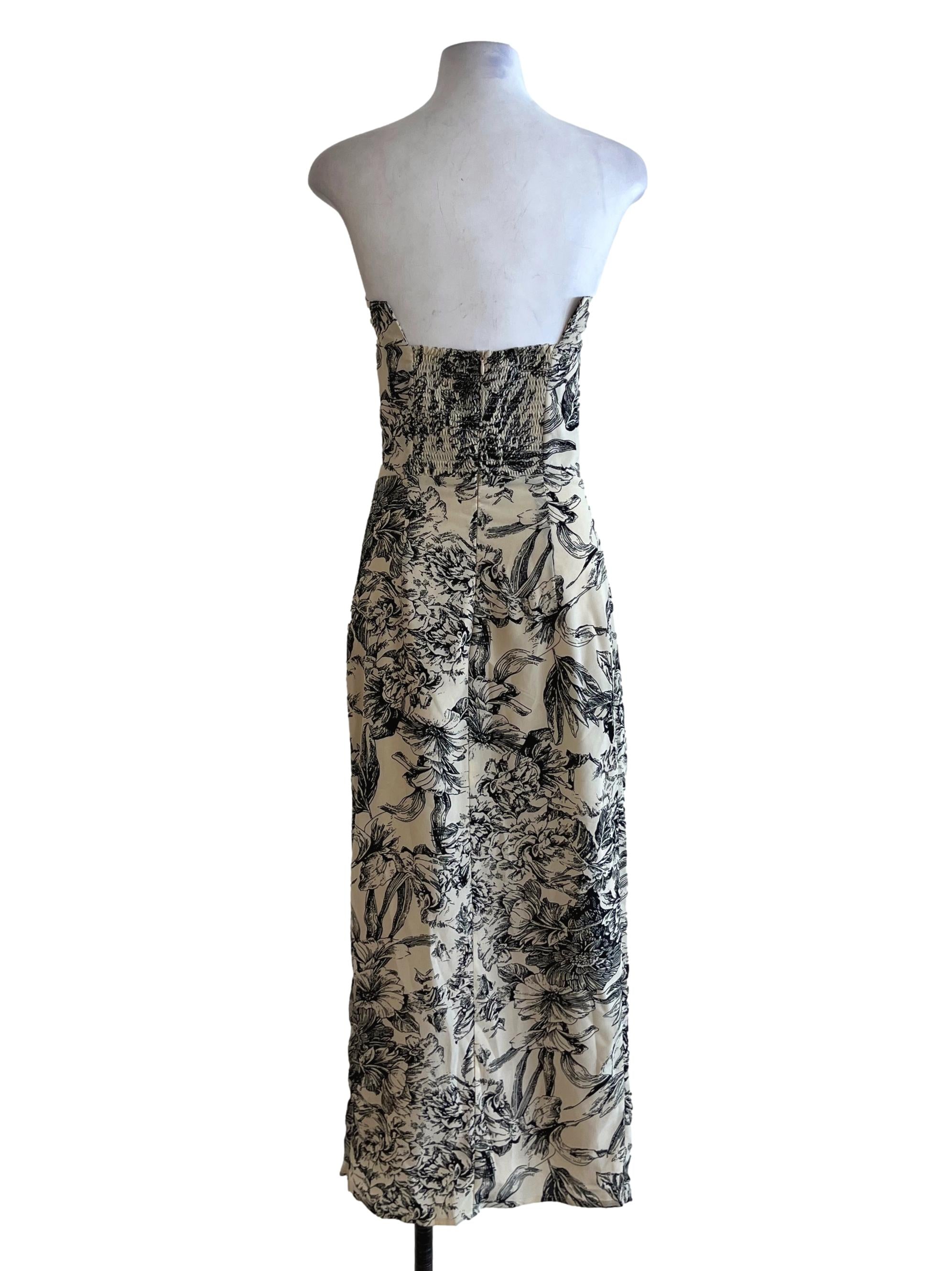 Cream Beige Strapless A-Line Dress TTR