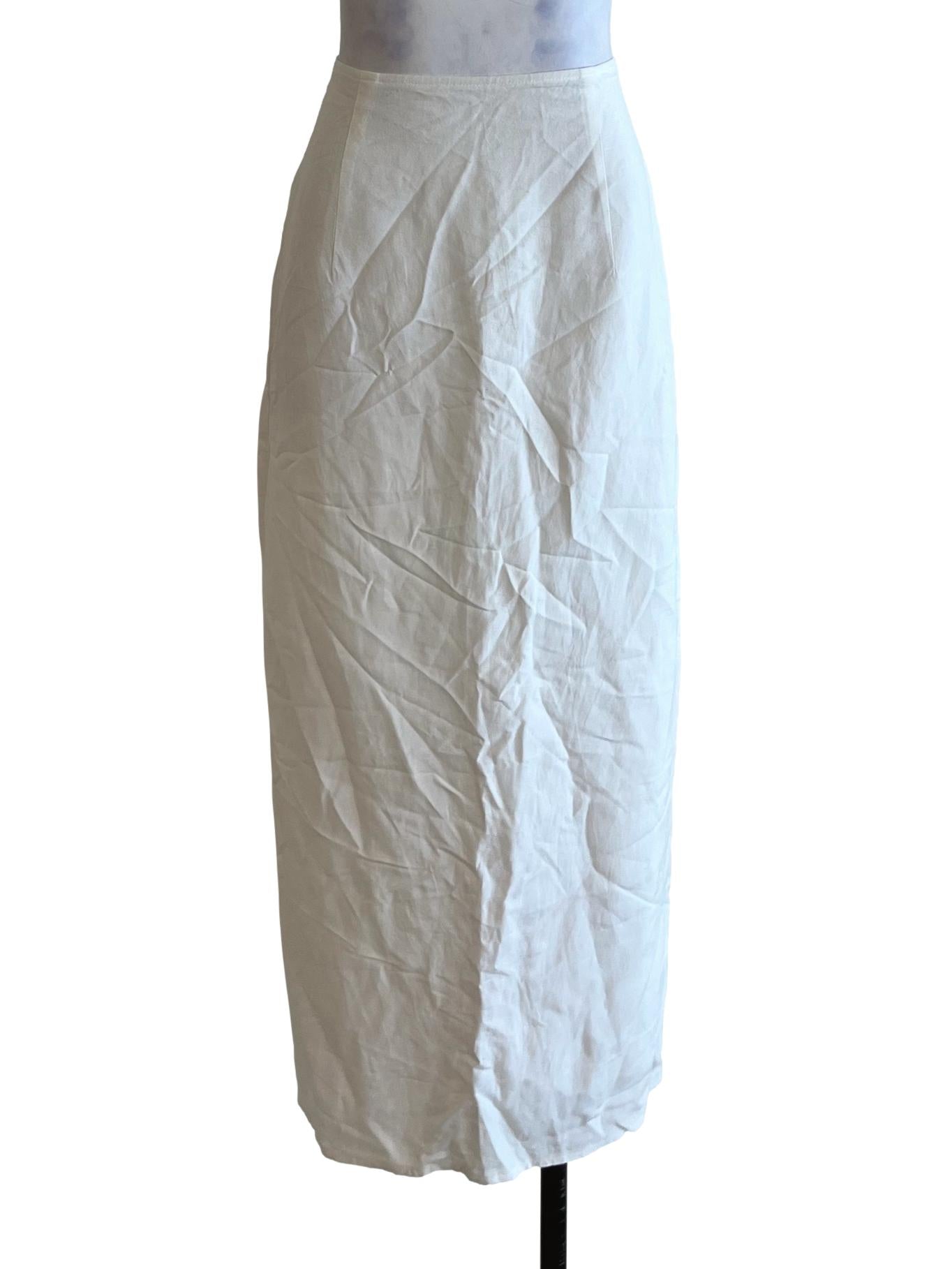 White High-Waisted A-Line Skirt