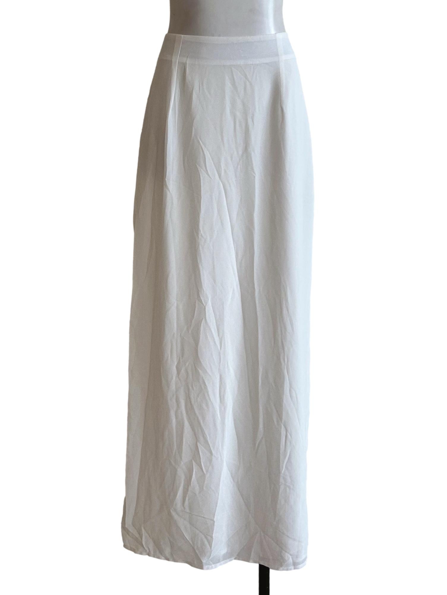 White Chiffon A-Line Skirt YHF