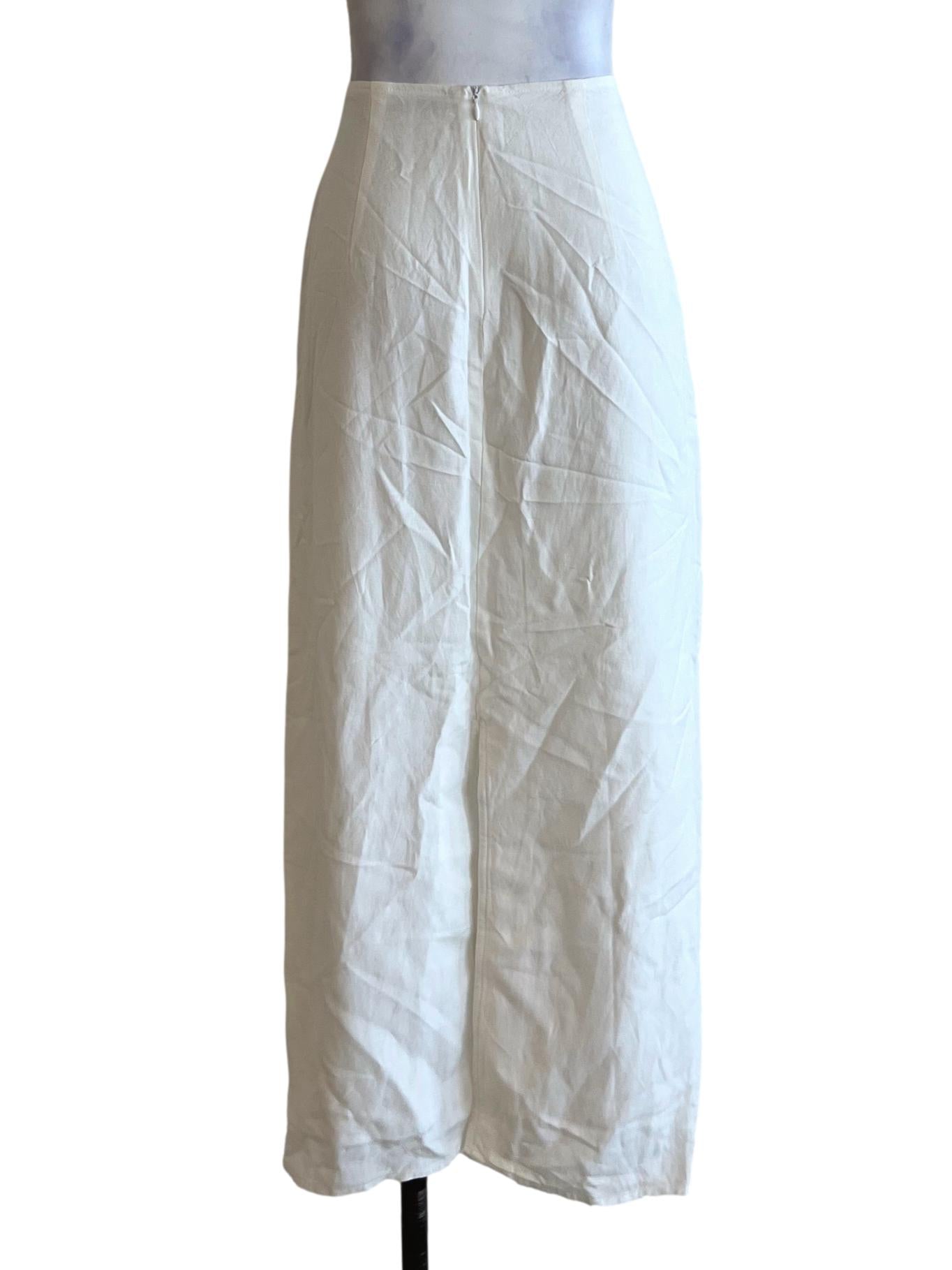 White High-Waisted A-Line Skirt