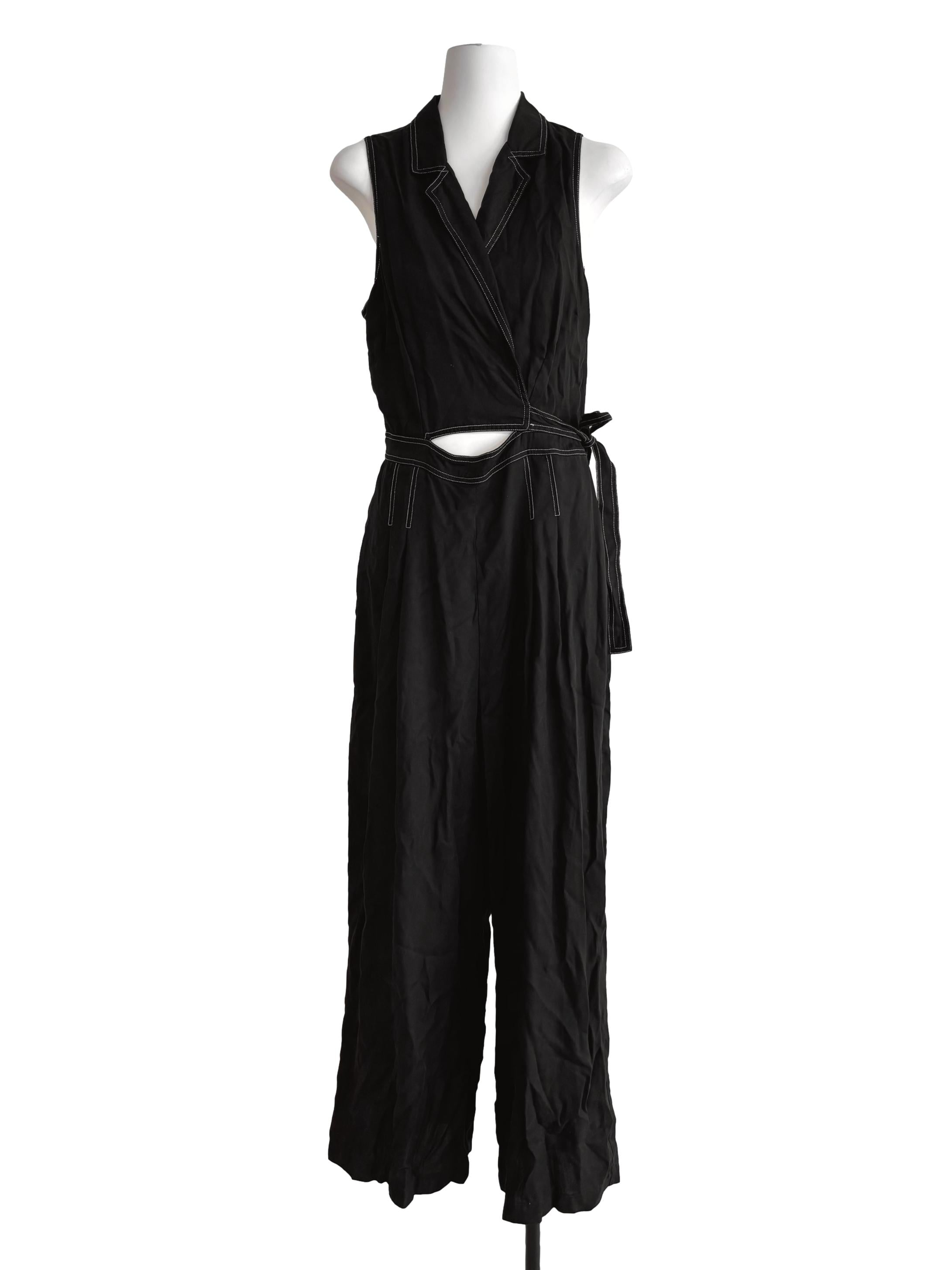 Jet Black Sleeveless Jumpsuit