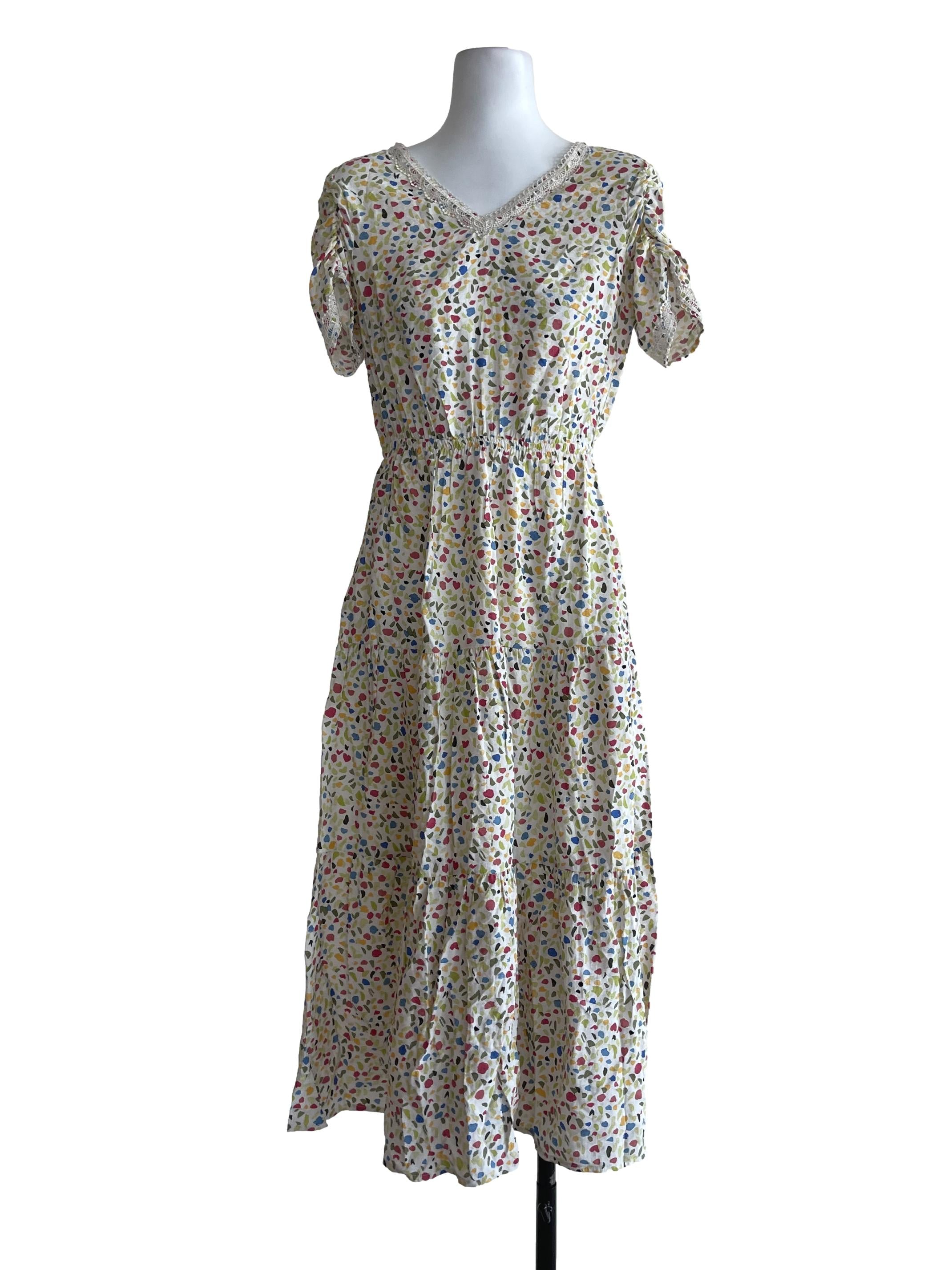 Multicolor Patterned Printed Dress