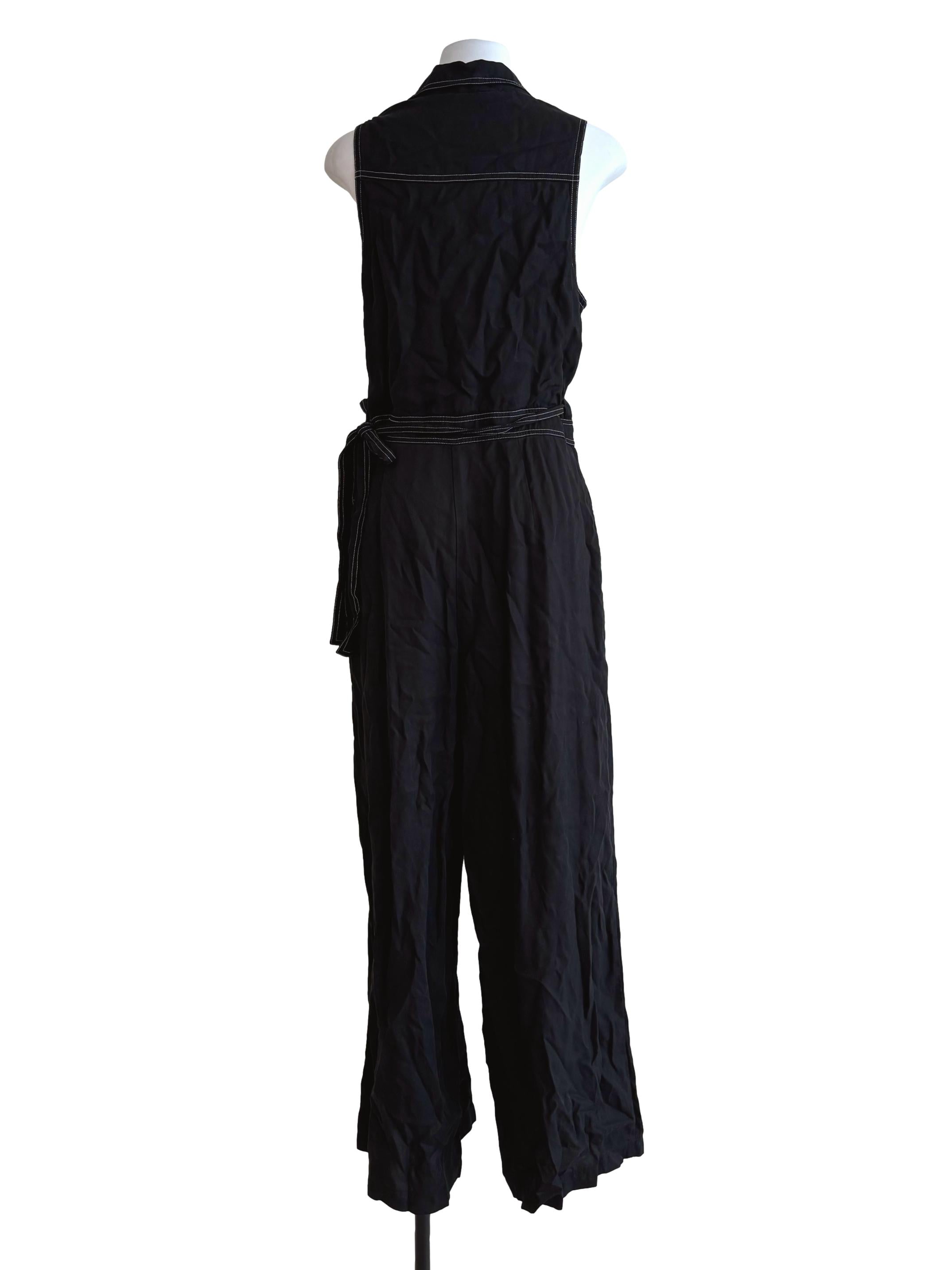 Jet Black Sleeveless Jumpsuit
