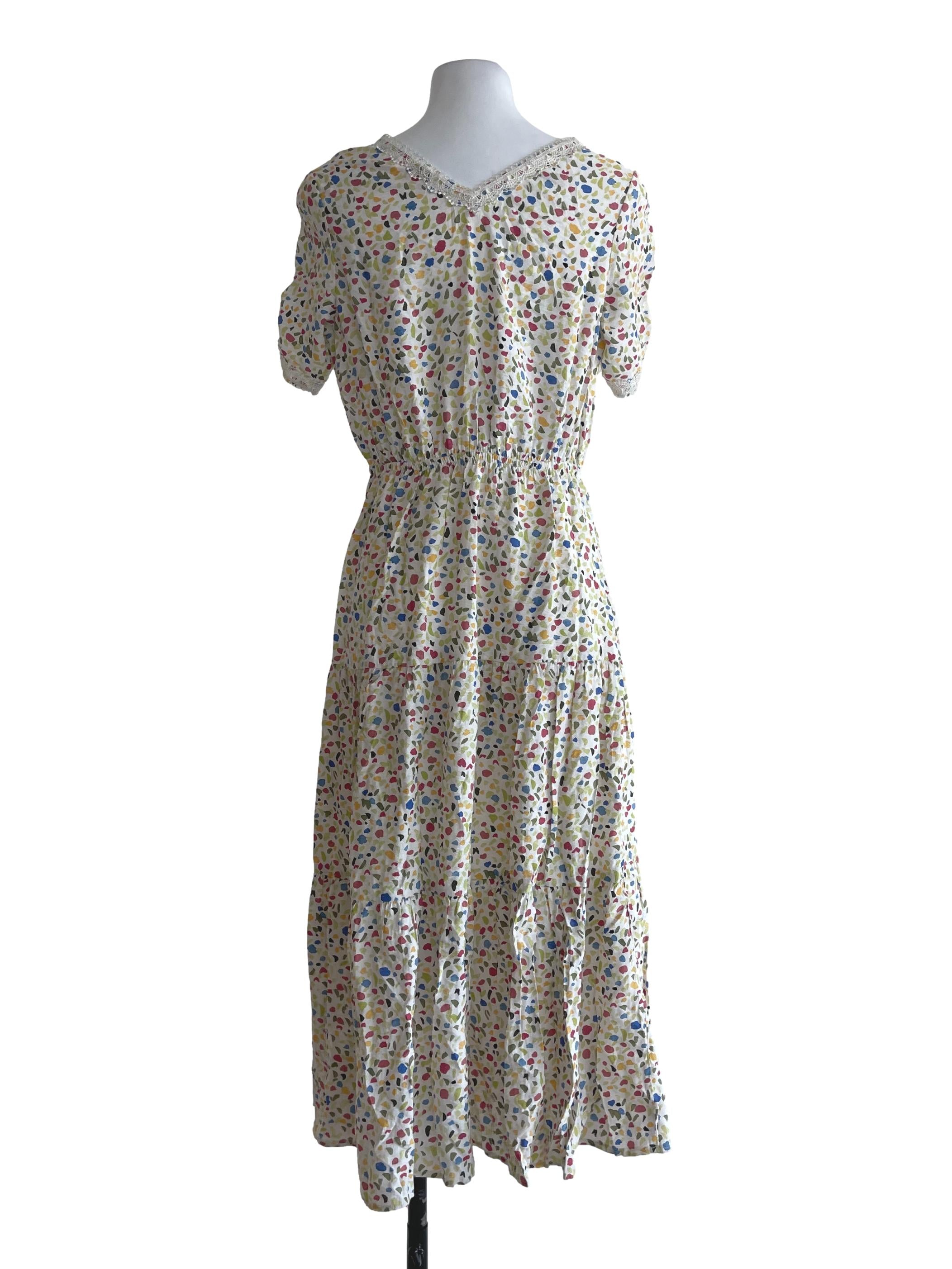 Multicolor Patterned Printed Dress