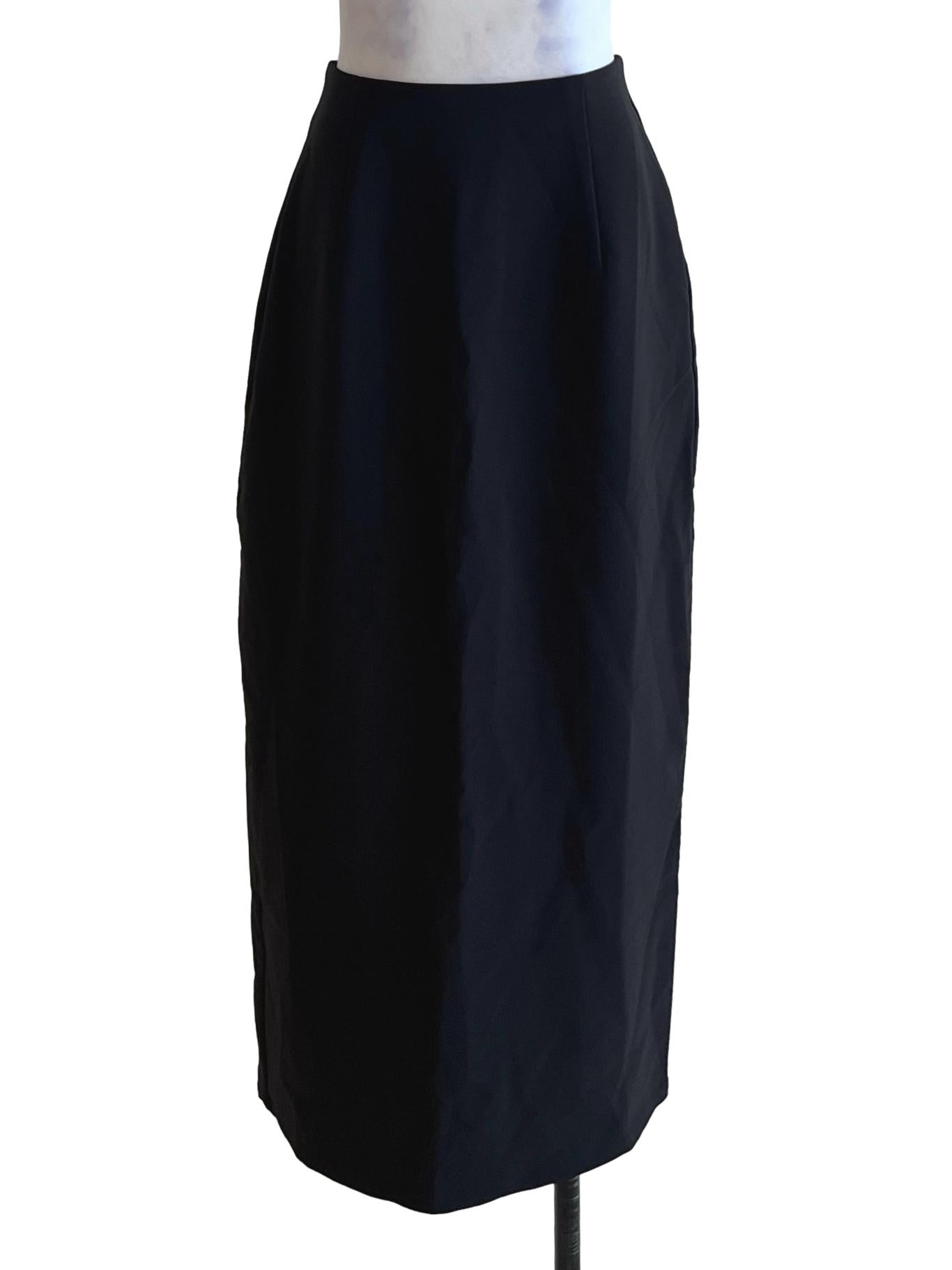 Black High-Waisted A-Line Skirt