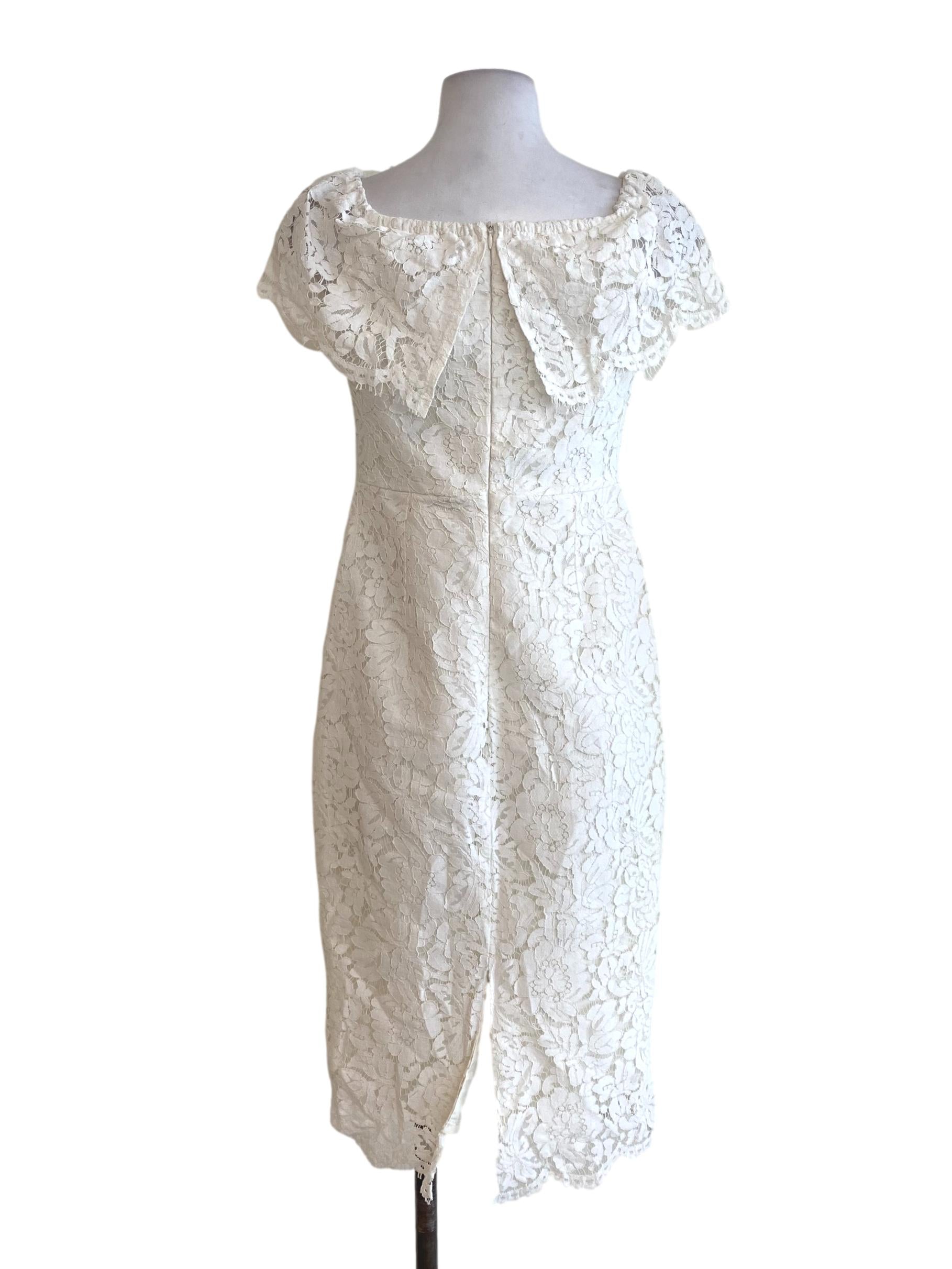 White Floral Laced Dress