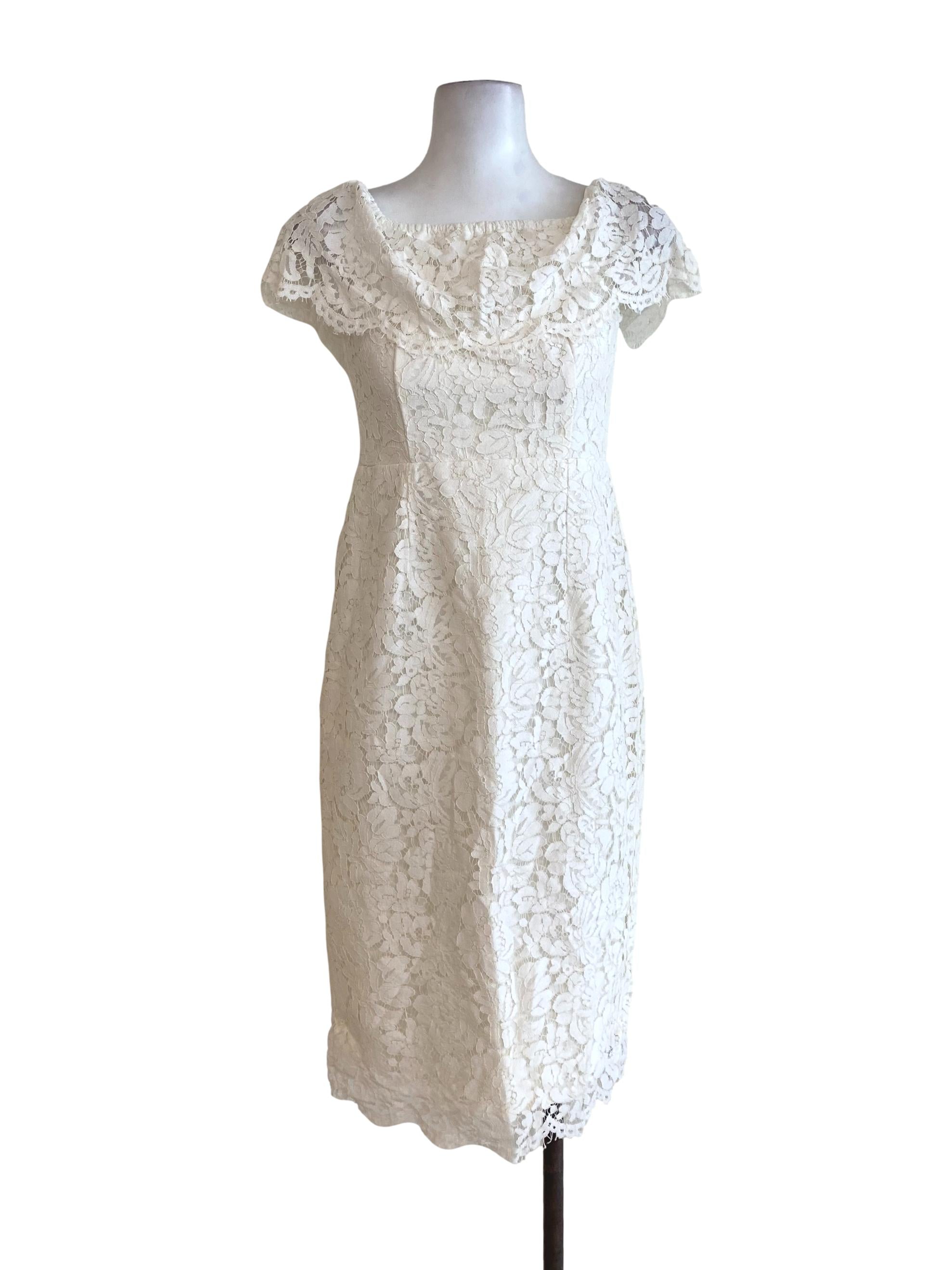 White Floral Laced Dress