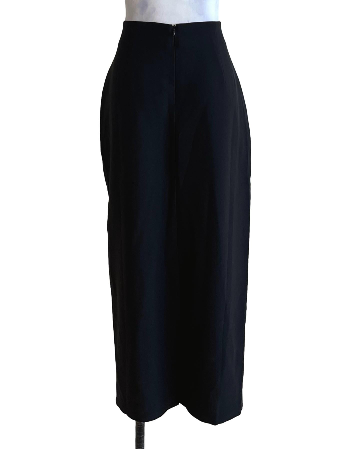 Black High-Waisted A-Line Skirt