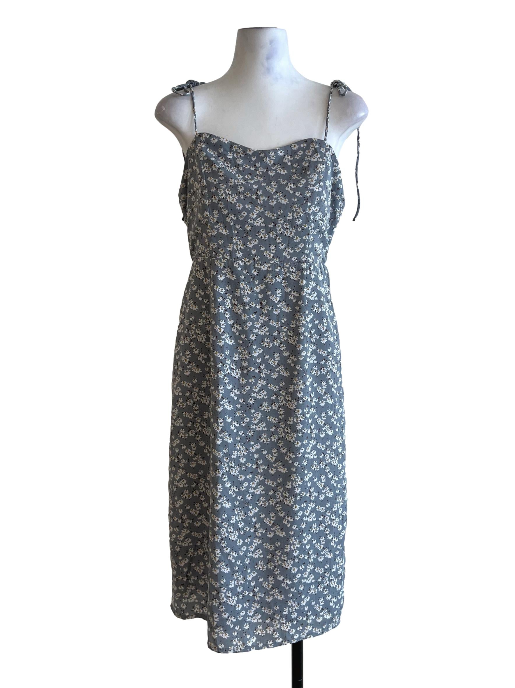 Aegean Blue Floral A-Line Dress TTR