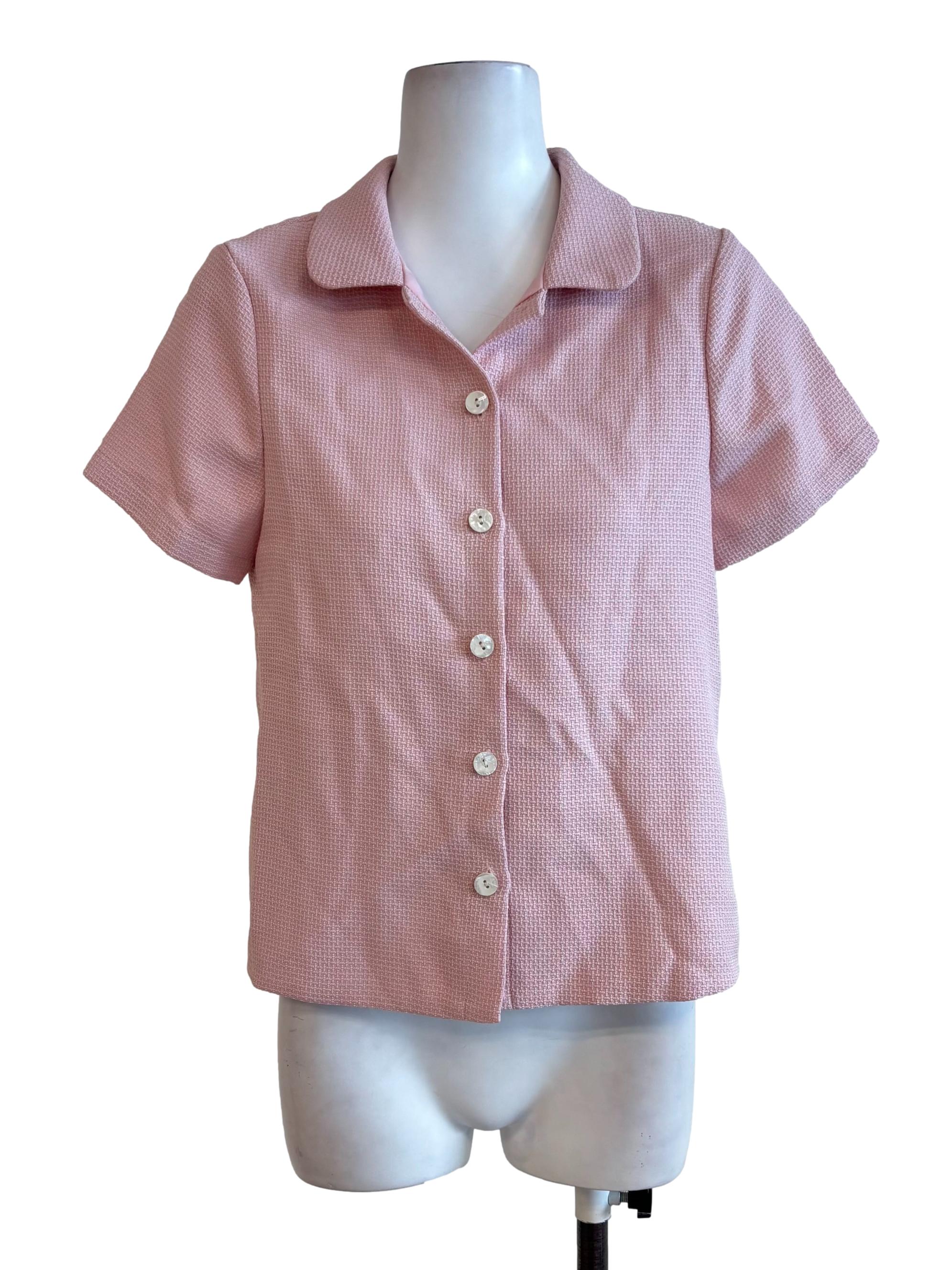 Blush Pink Tweed Shirt