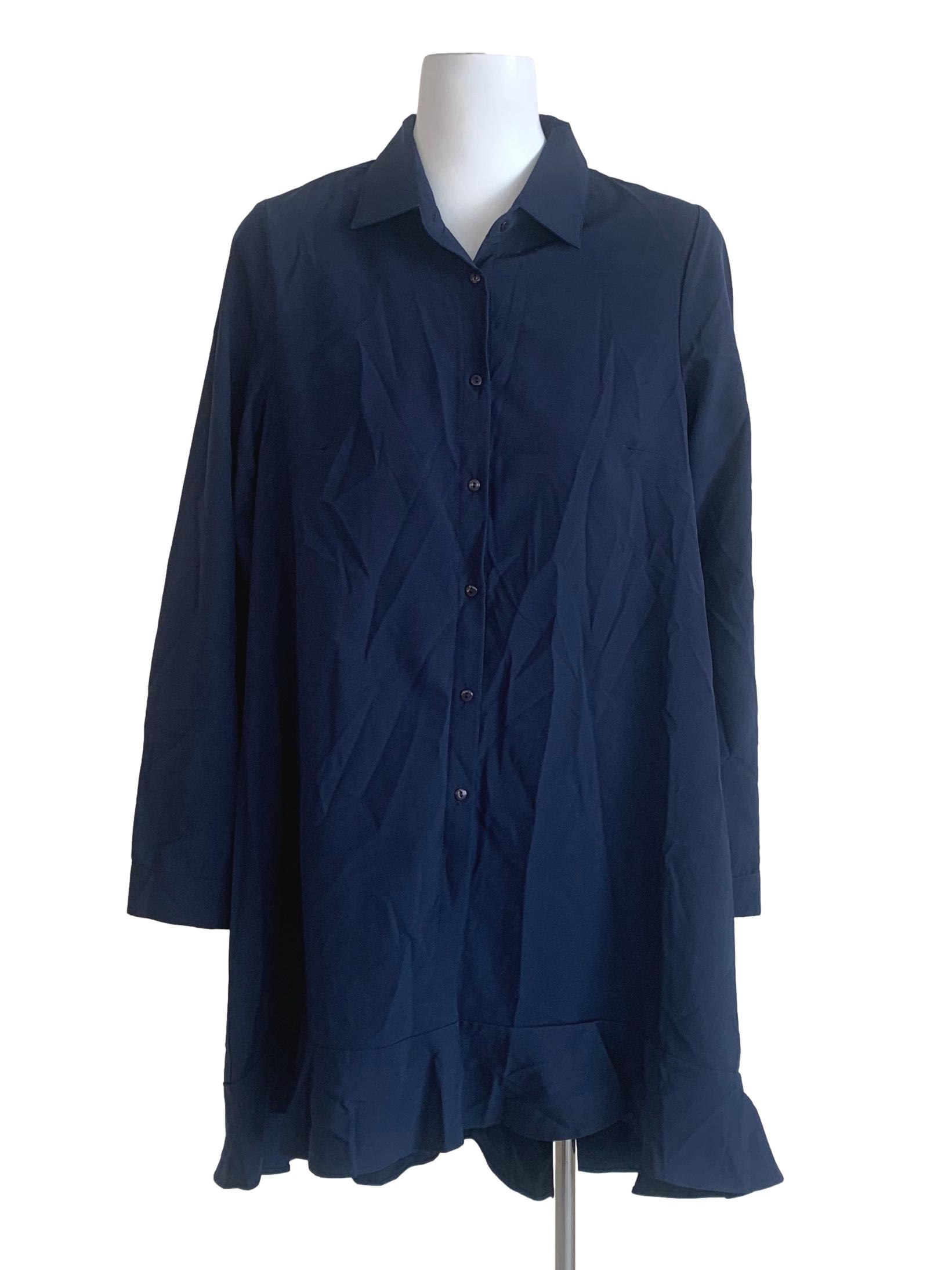 Berry Blue Wing Collared Top