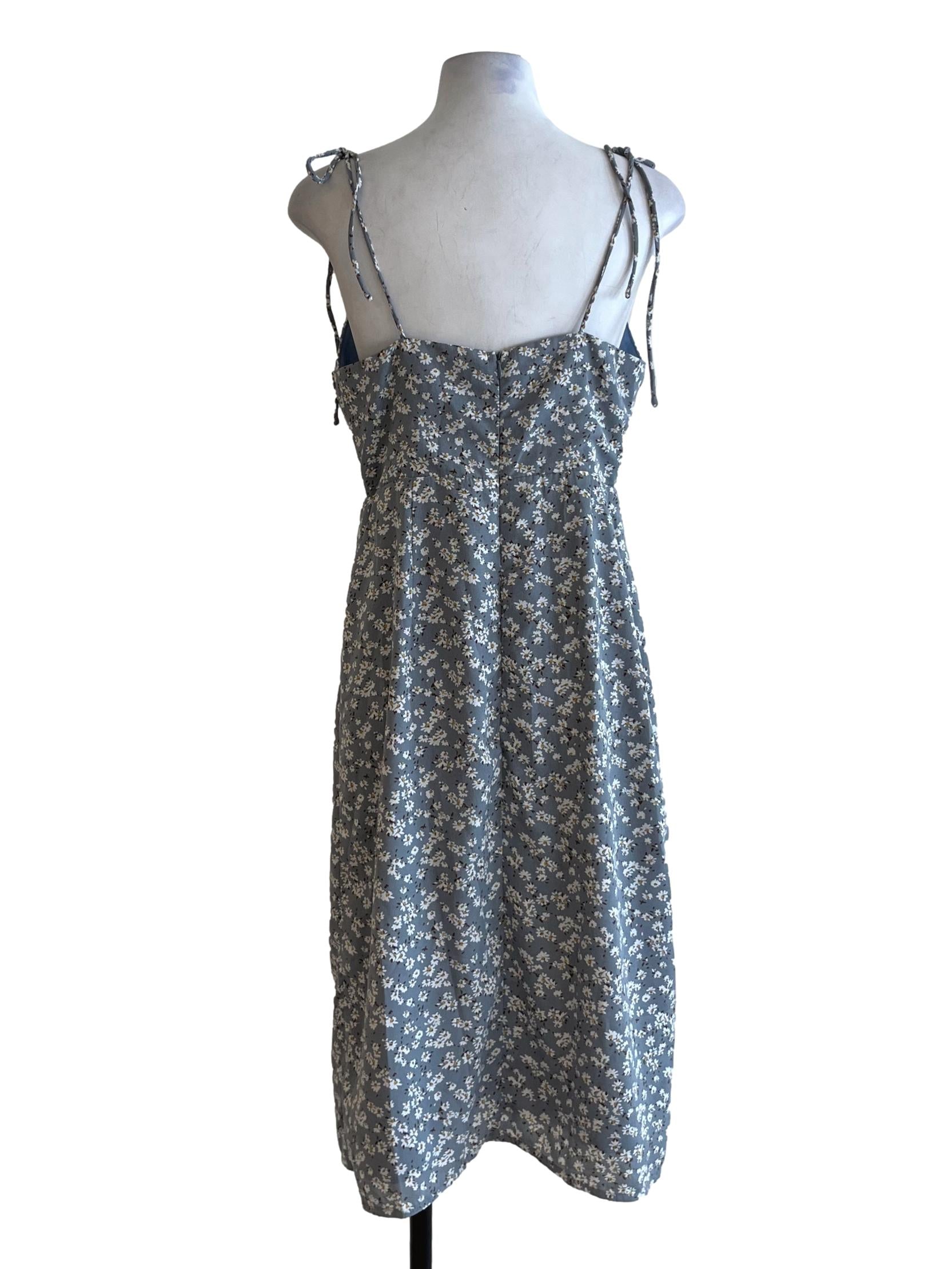 Aegean Blue Floral A-Line Dress TTR