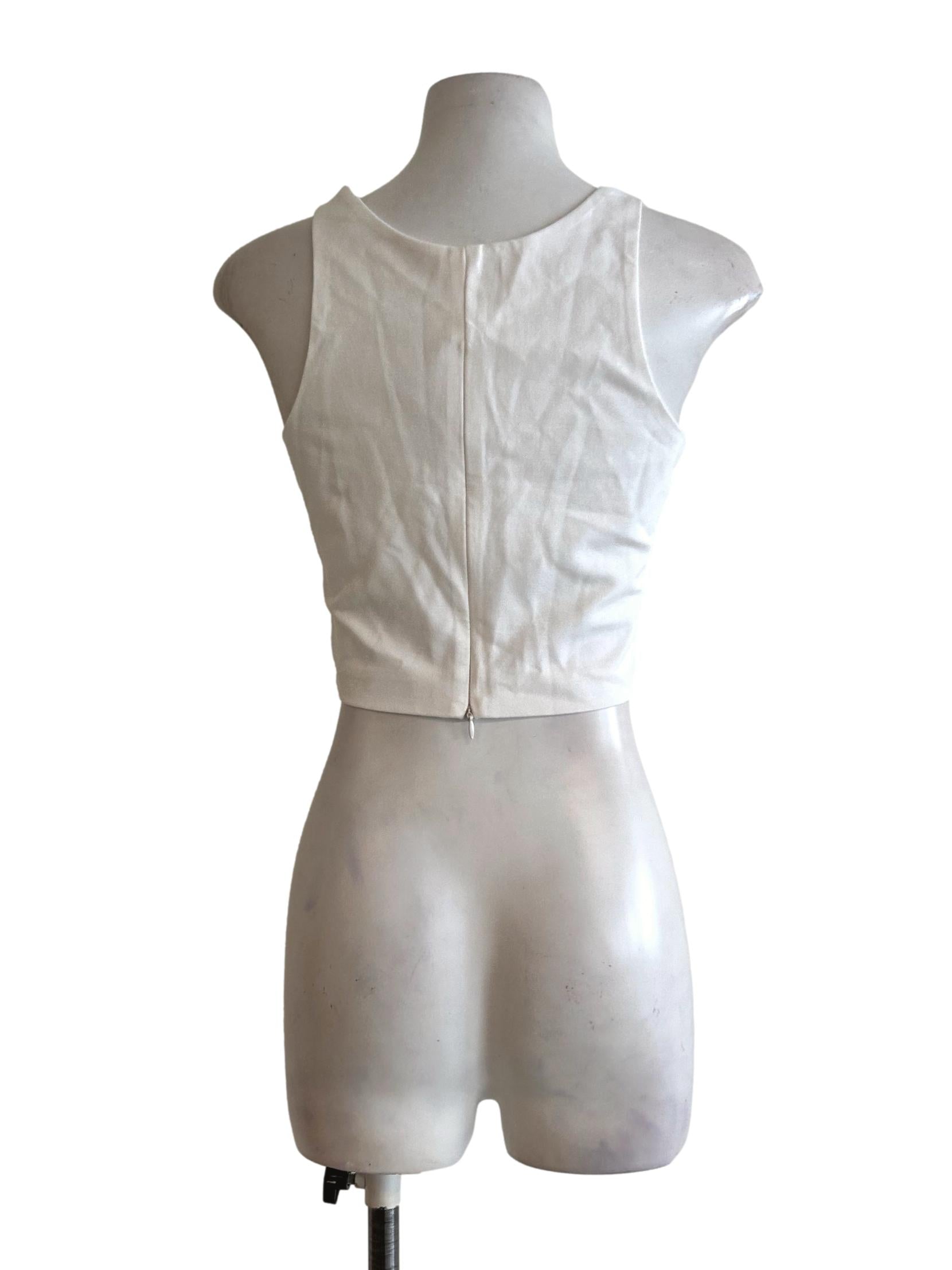 White Fitted Sleeveless Top