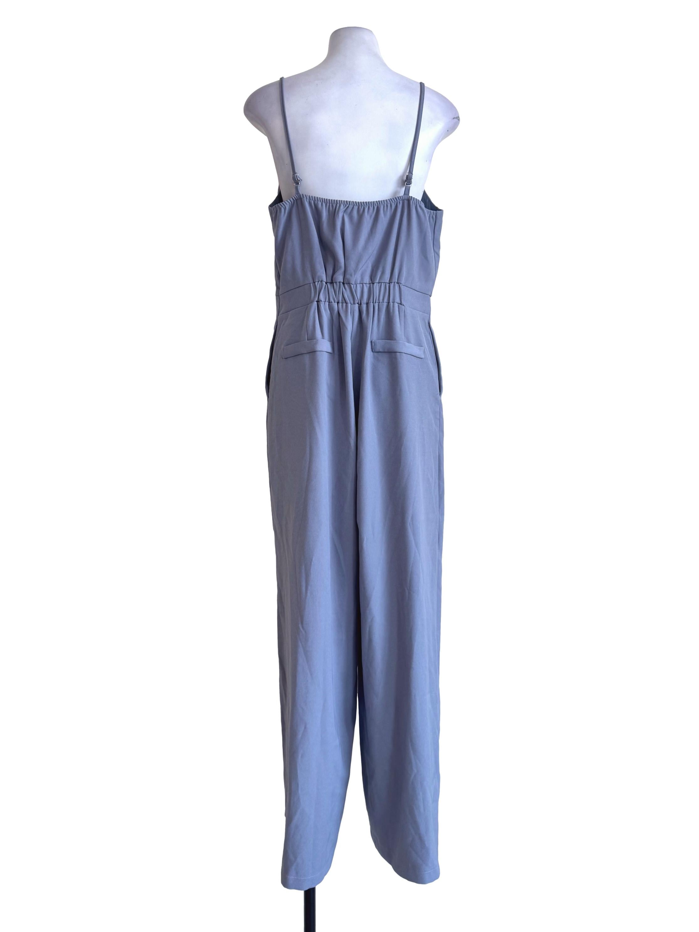 Coin Grey V Neck Jumpsuit