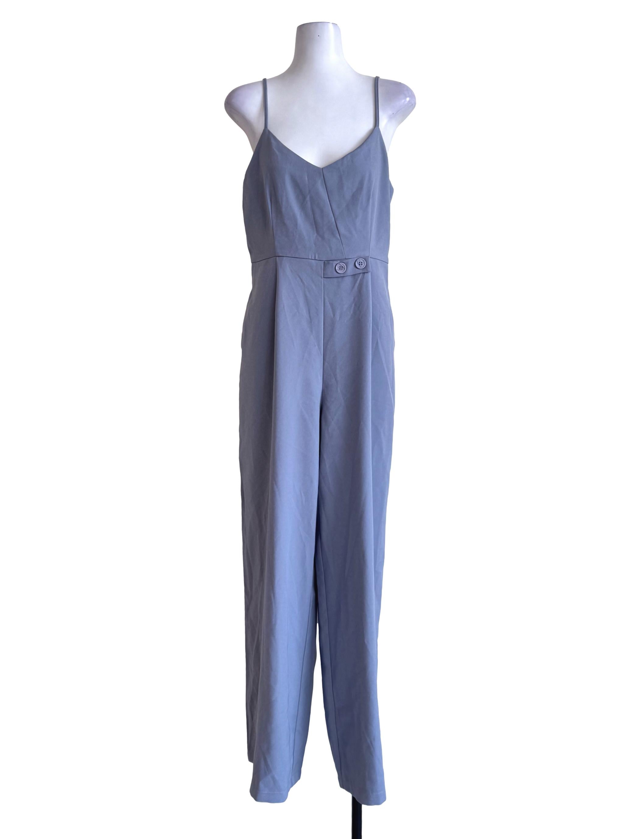 Coin Grey V Neck Jumpsuit