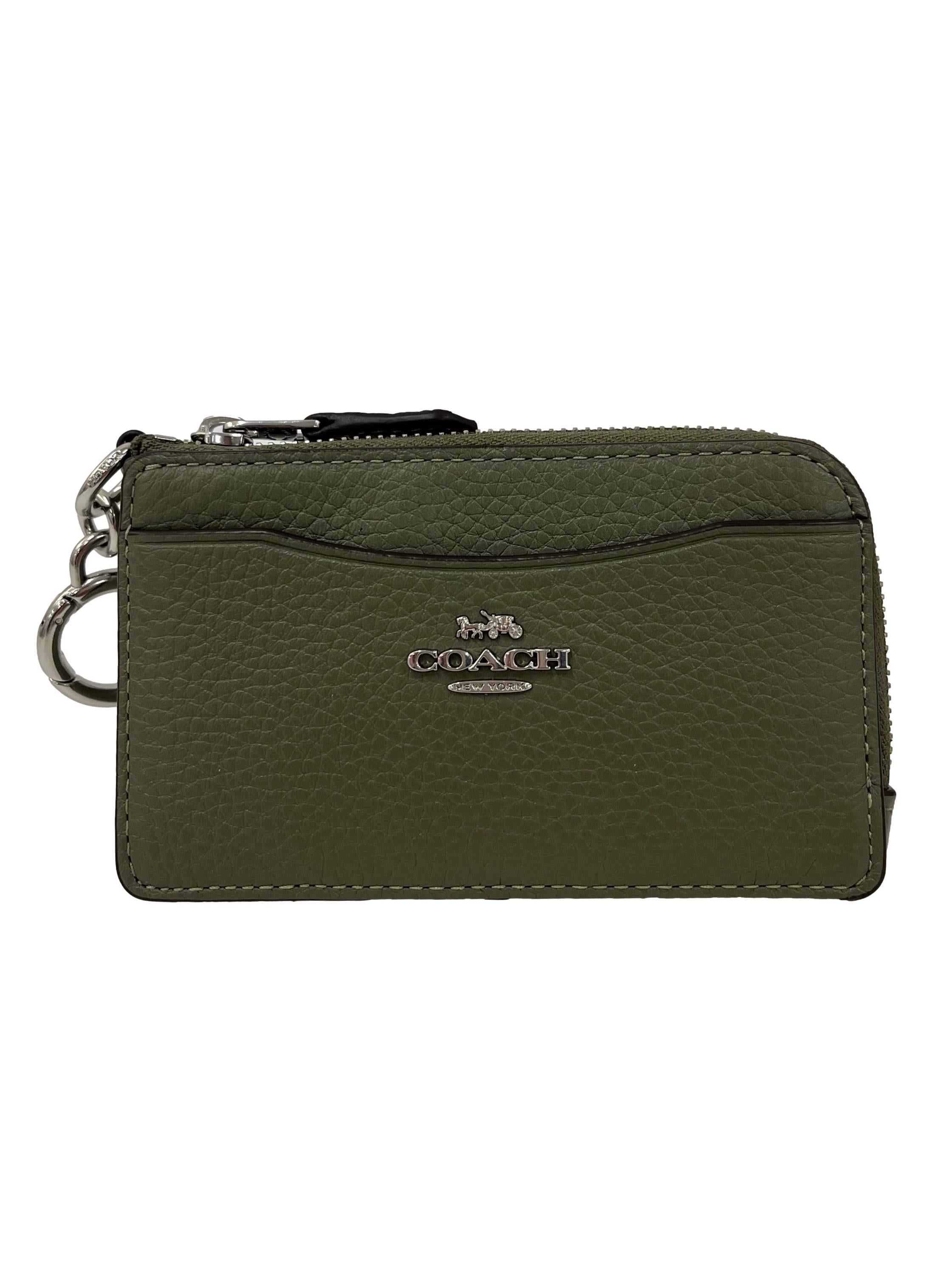 Green Stone Zip Card Case with Key Ring