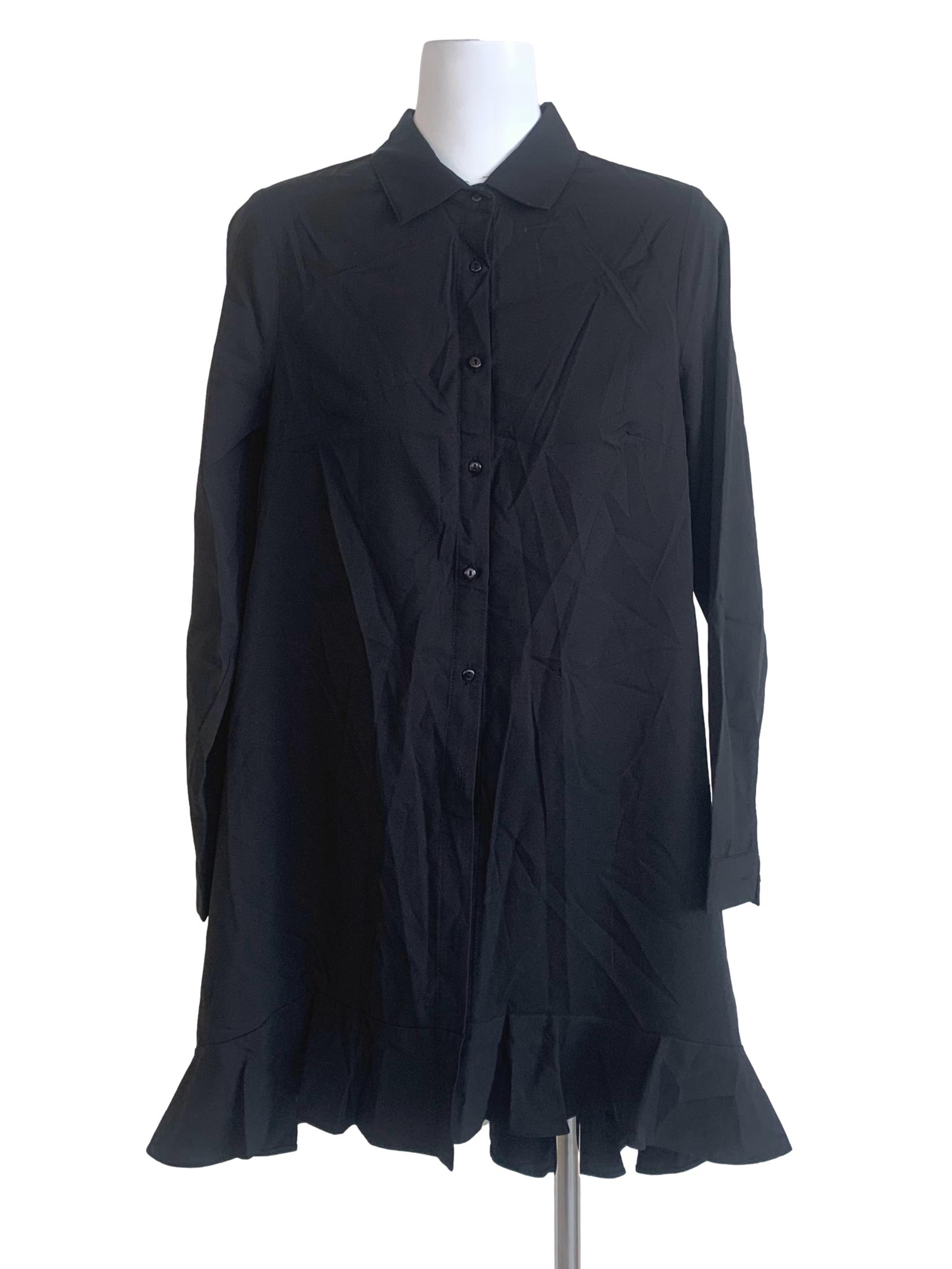 Black Wing Collared Top
