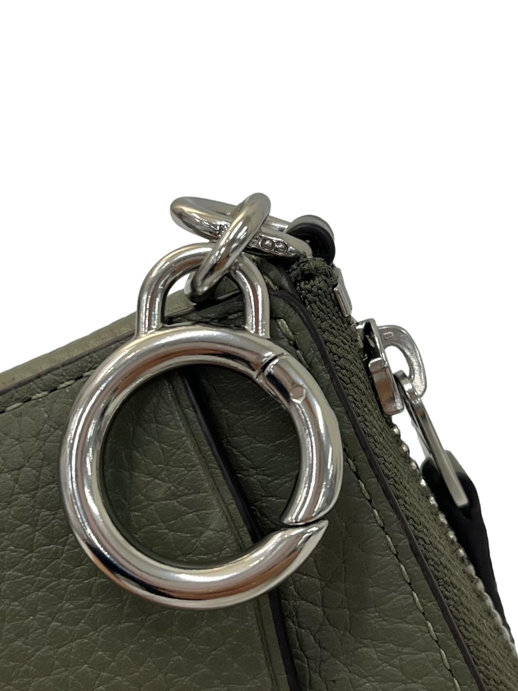 Green Stone Zip Card Case with Key Ring