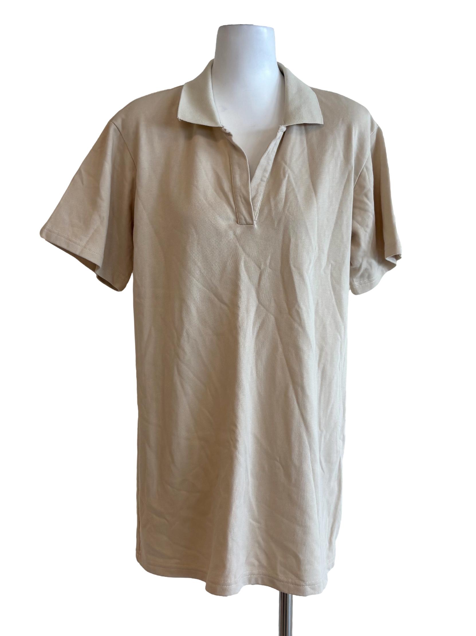 Beige Jersey Shirt Dress TTR