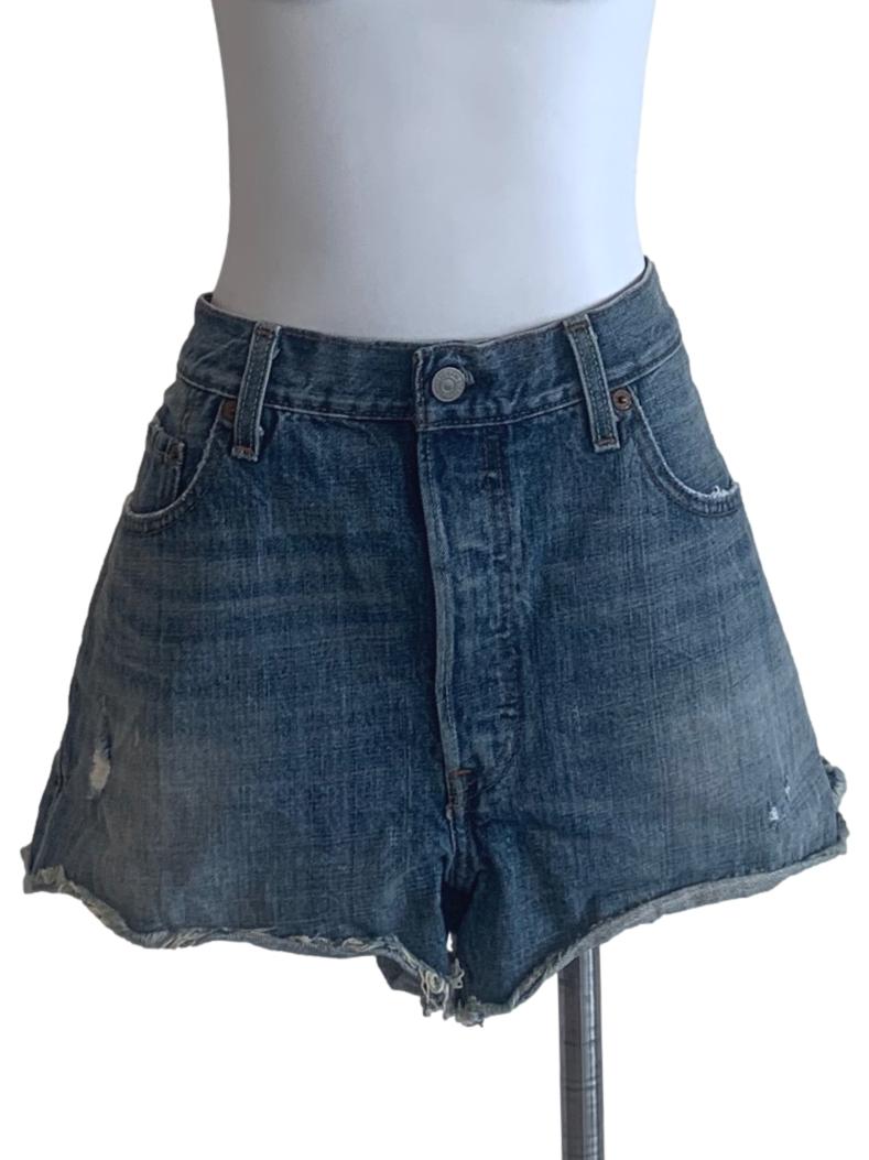 Denim Blue A-Line Jean Shorts