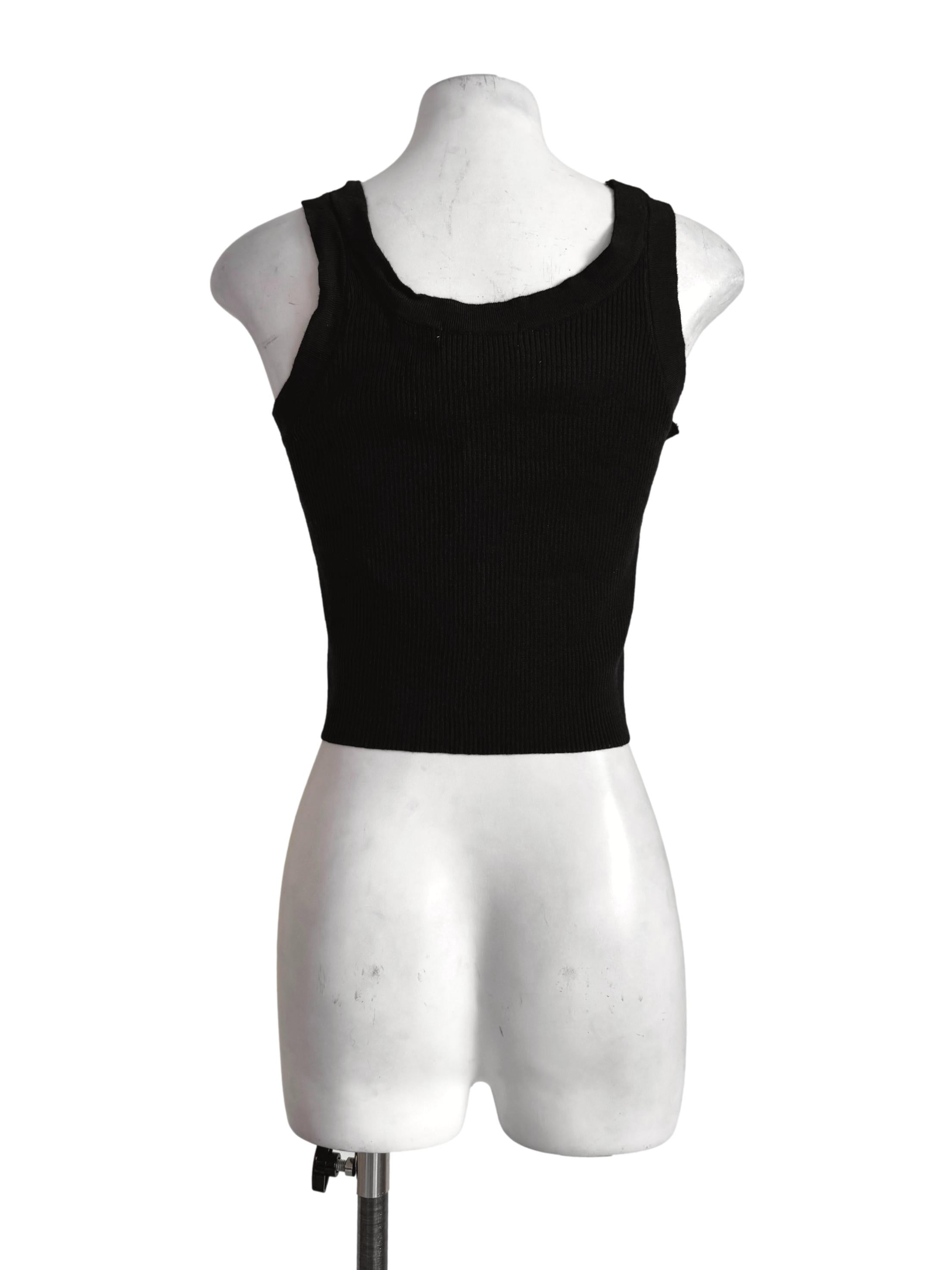 Textured Black Singlet