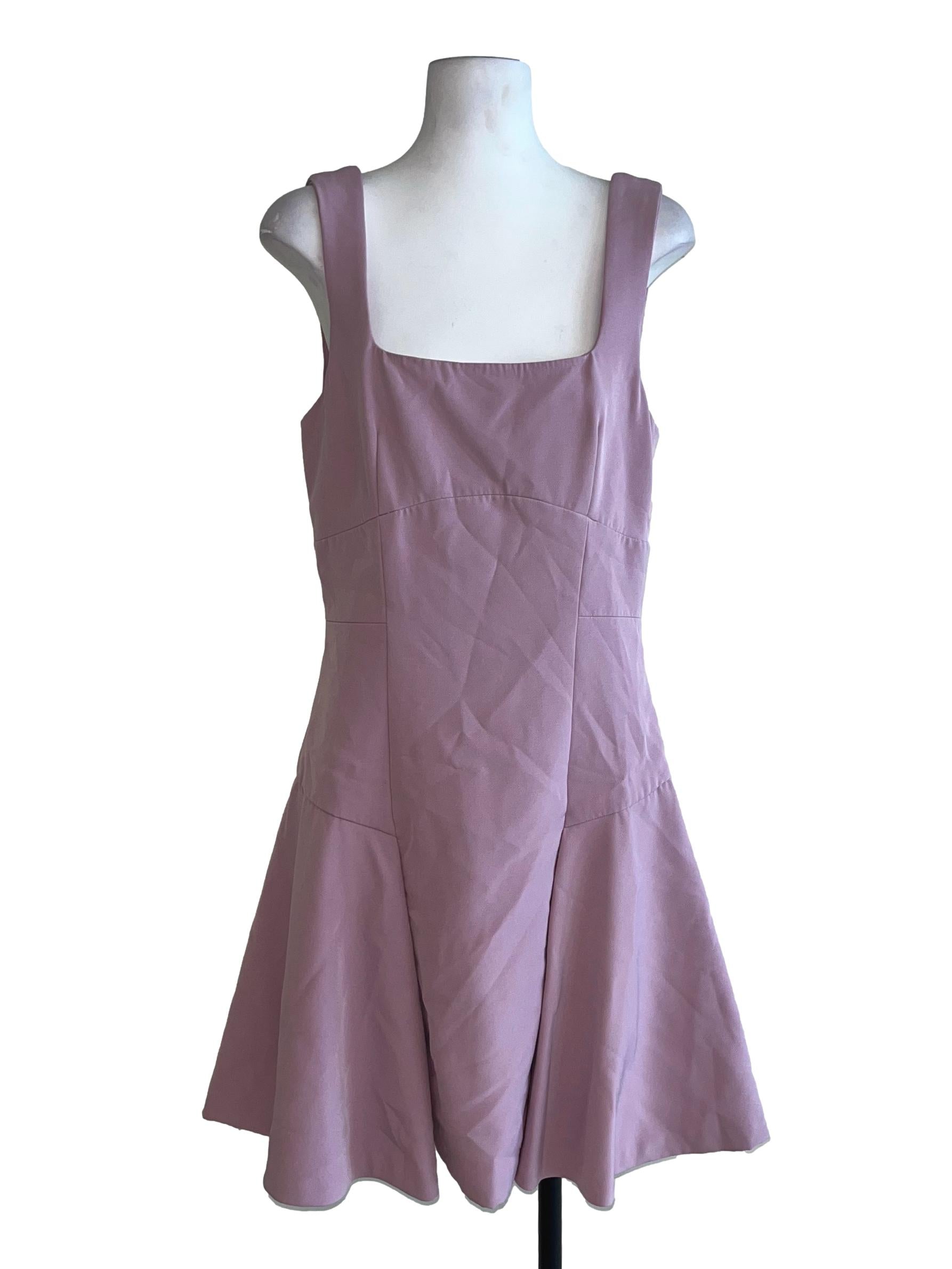 Ballet Slipper Pink Square-Neck Mini Dress