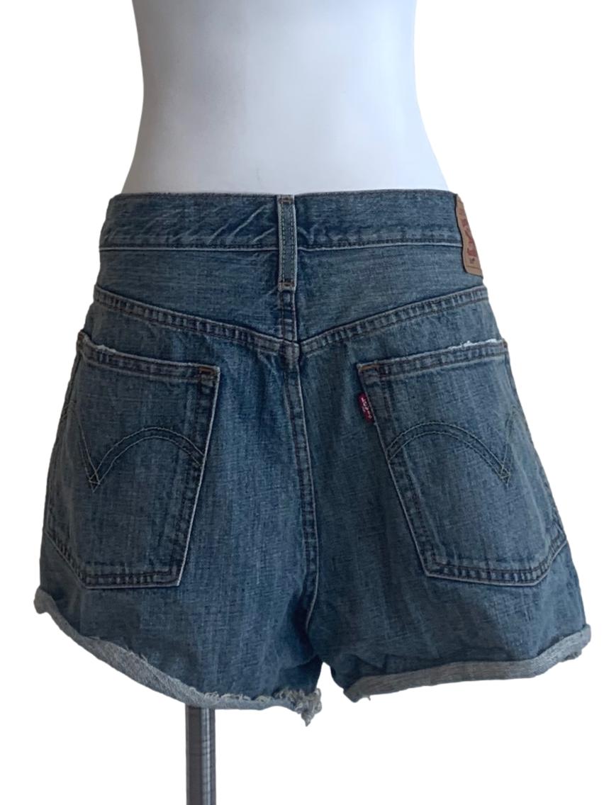 Denim Blue A-Line Jean Shorts