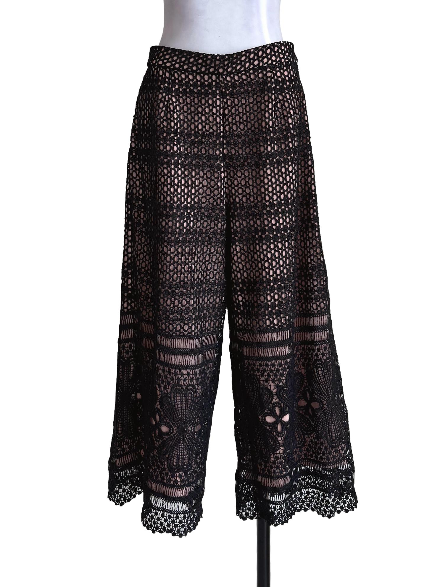 Lacey Black With Peach Lining Long Pants LB