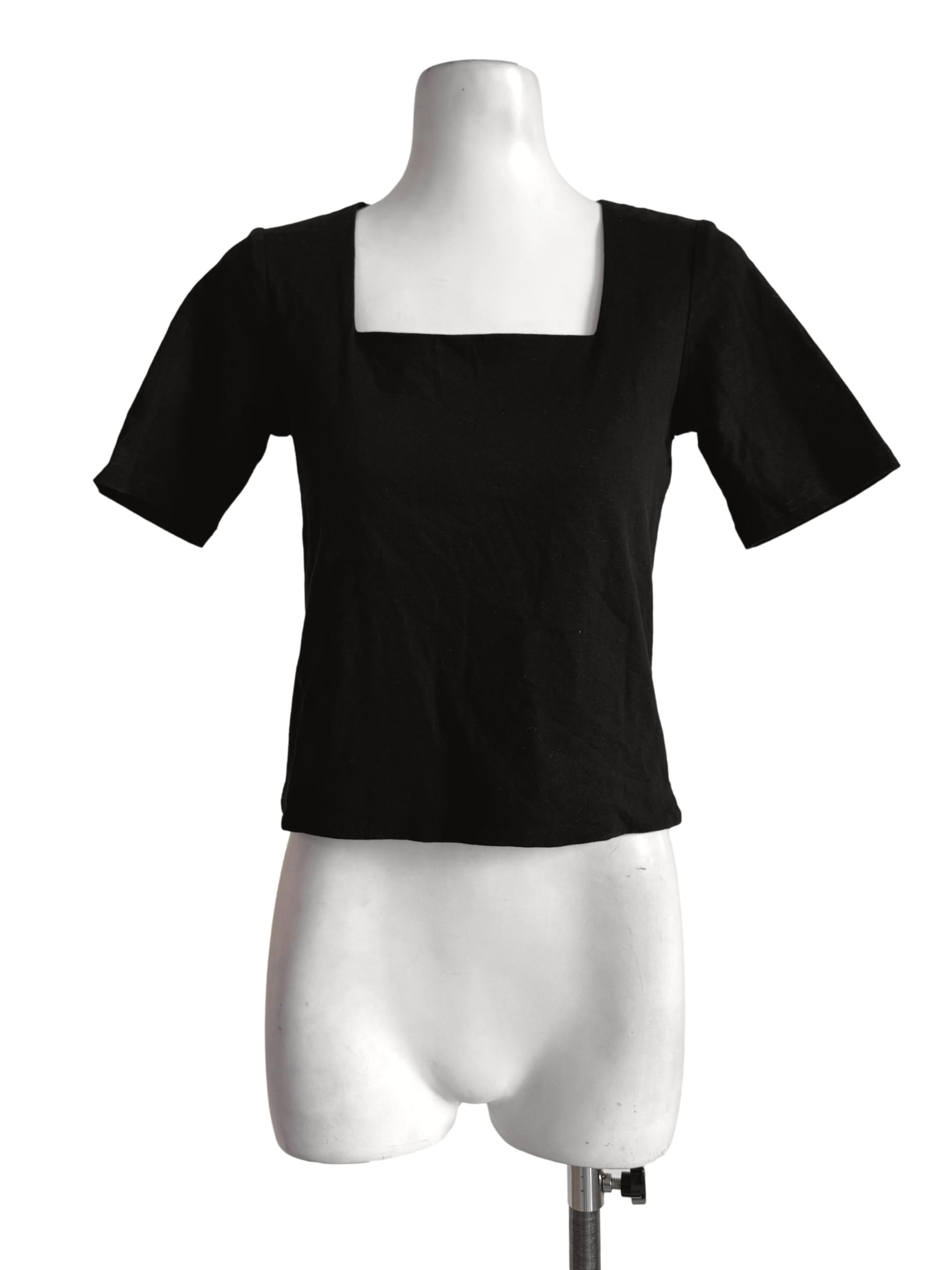 Pewter Black Square Neck Top