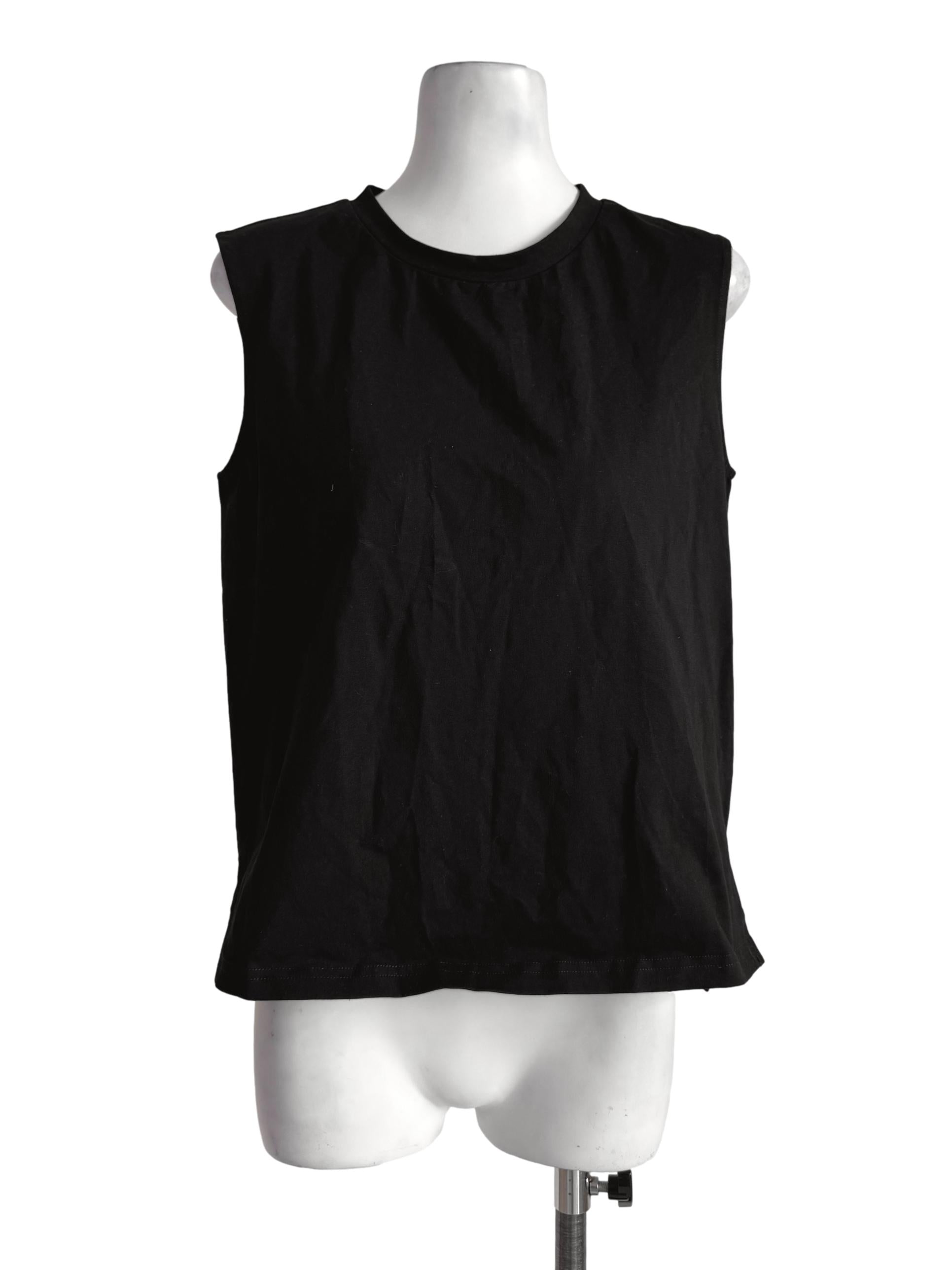 Lead Black Round Neck Top