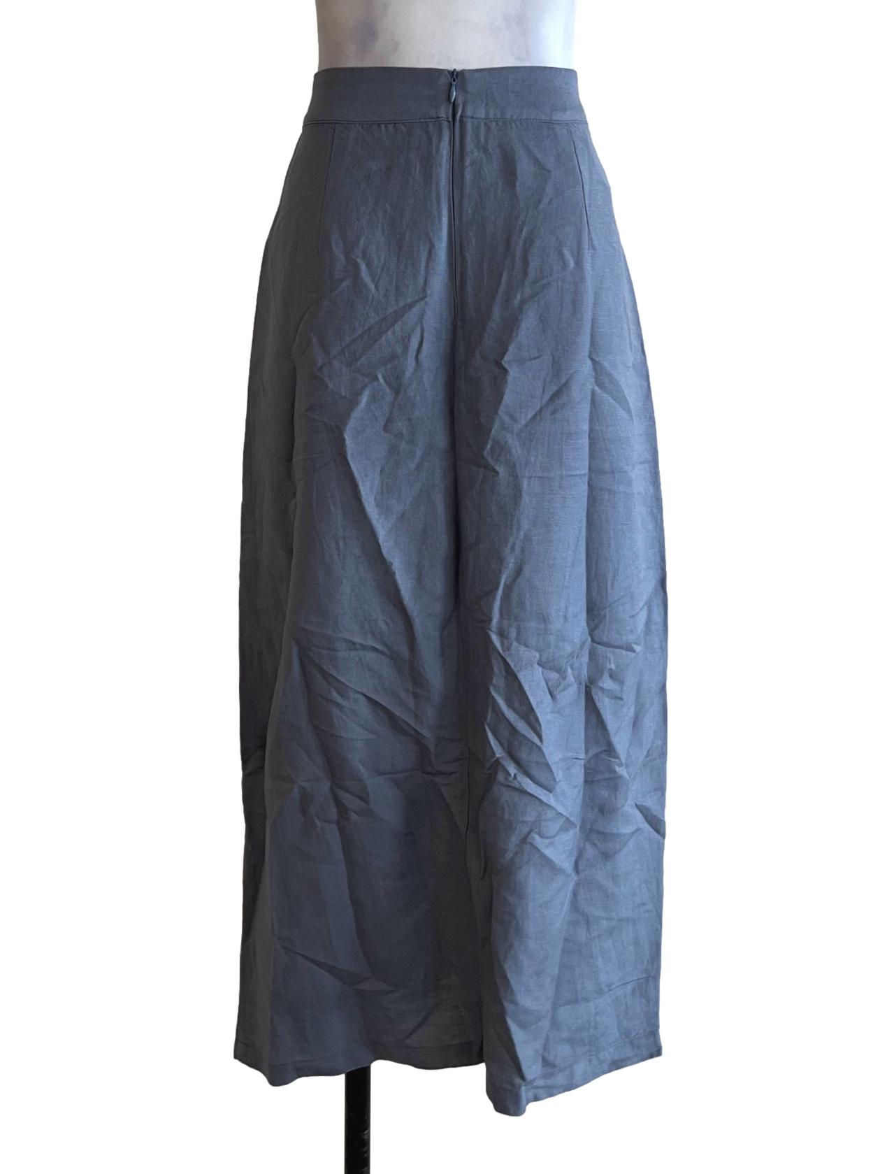 Aegean Blue High-Waisted A-Line Skirt