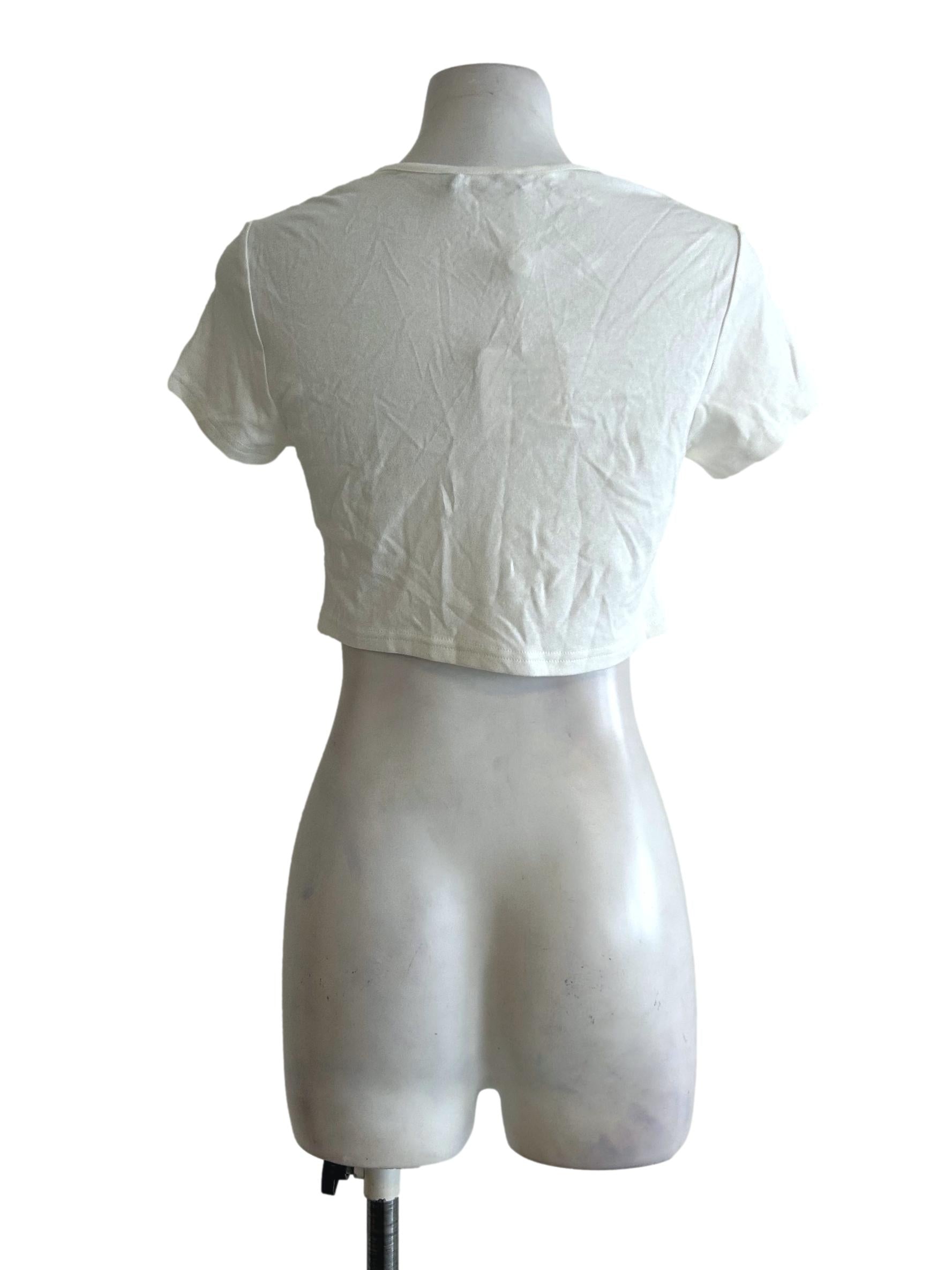 White Queen Anne Neckline Top