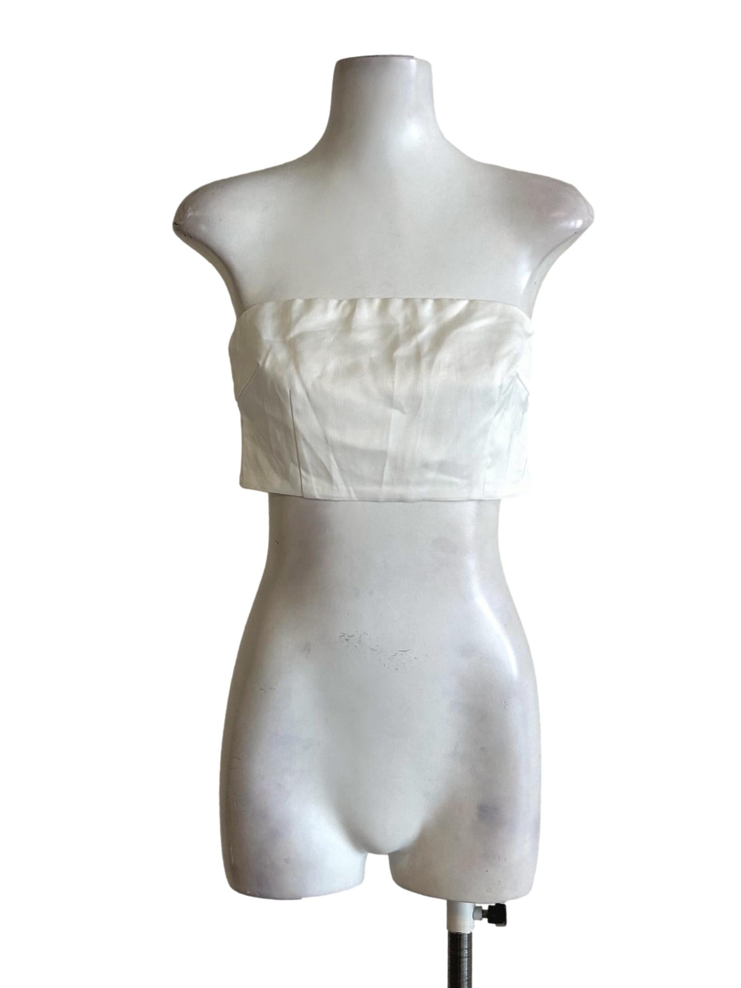 White Satin Tube Top