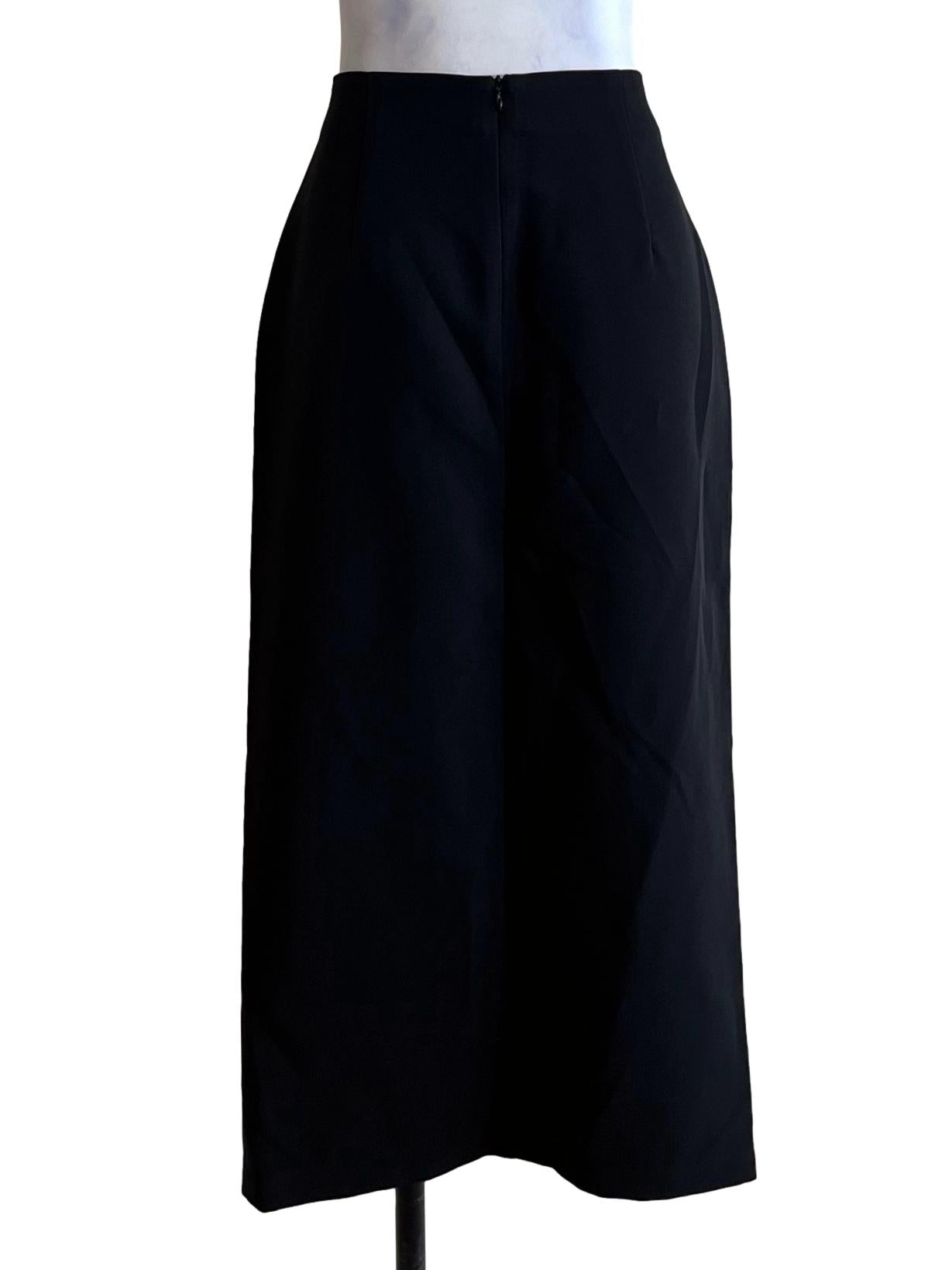 Black High-Waisted A-Line Skirt