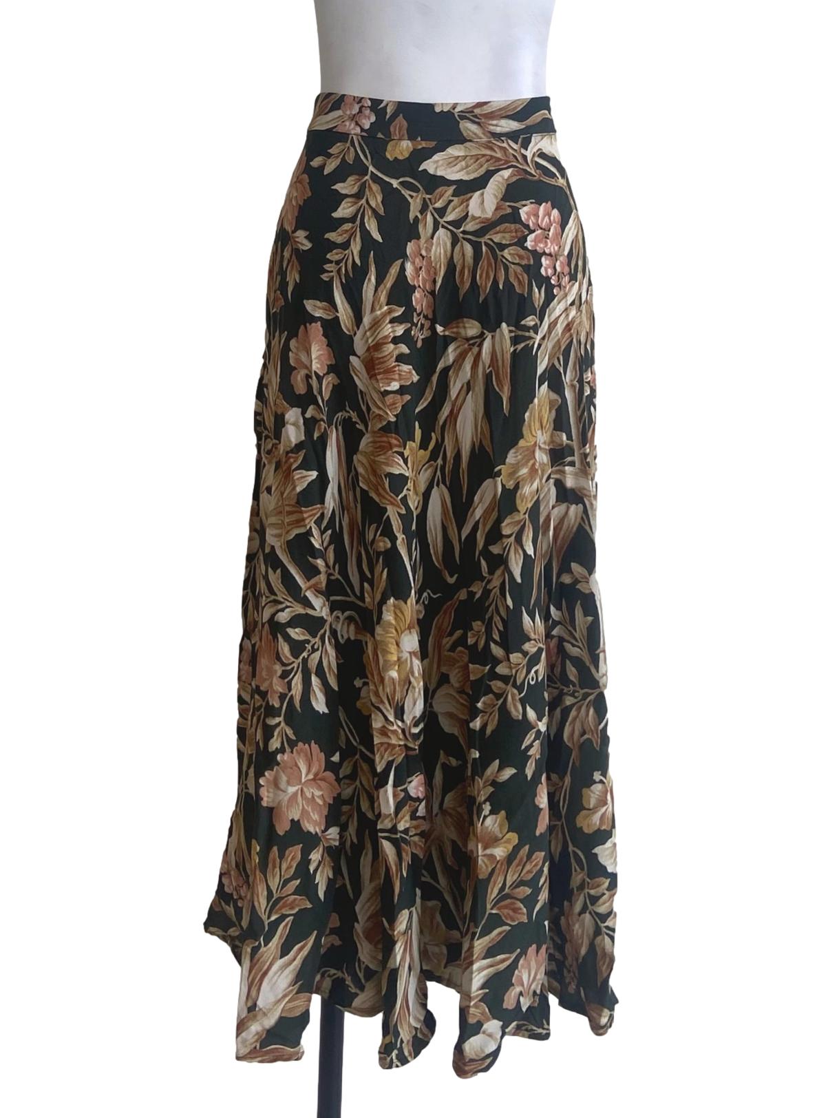 Pickle Green And Floral Circle Skirt