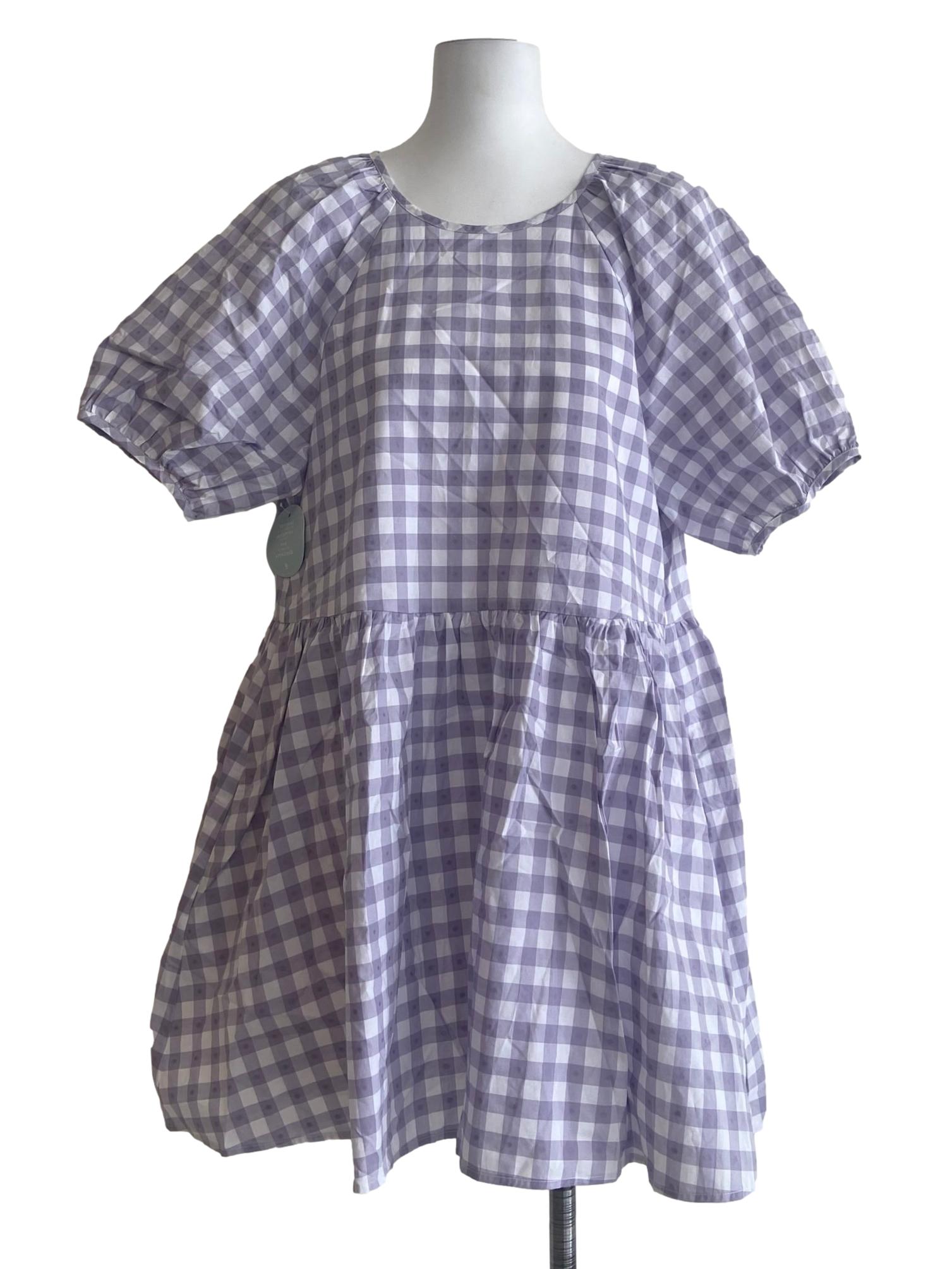 Heather Purple Plaid A Line Mini Dress