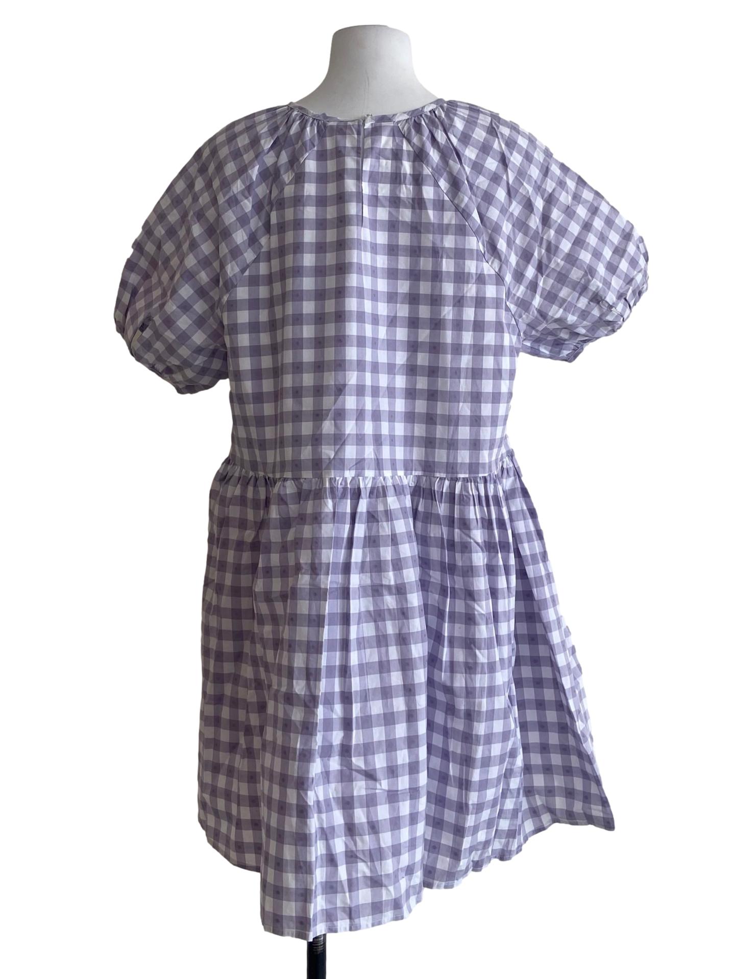 Heather Purple Plaid A Line Mini Dress