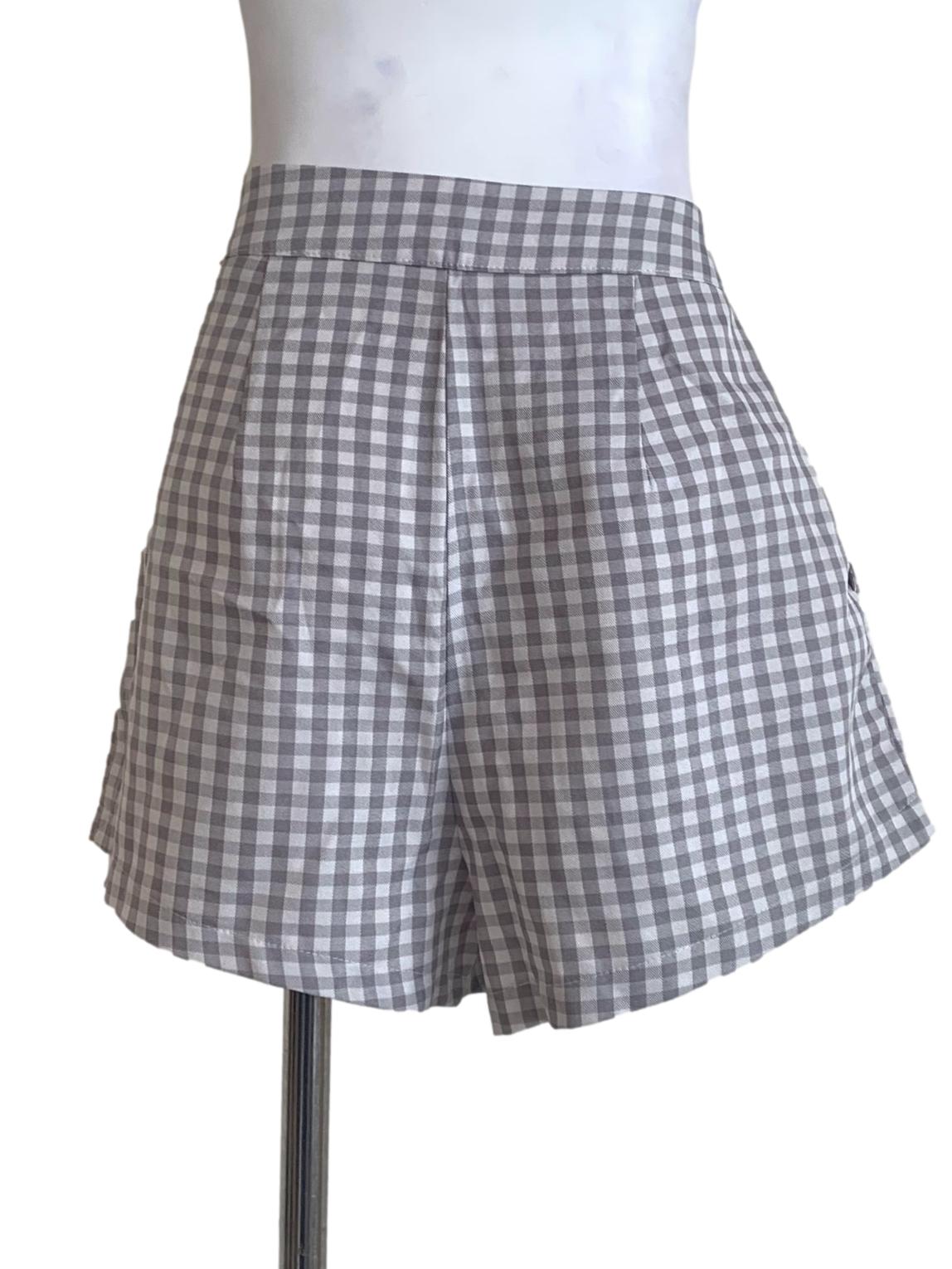 Fossil Grey Gingham Shorts