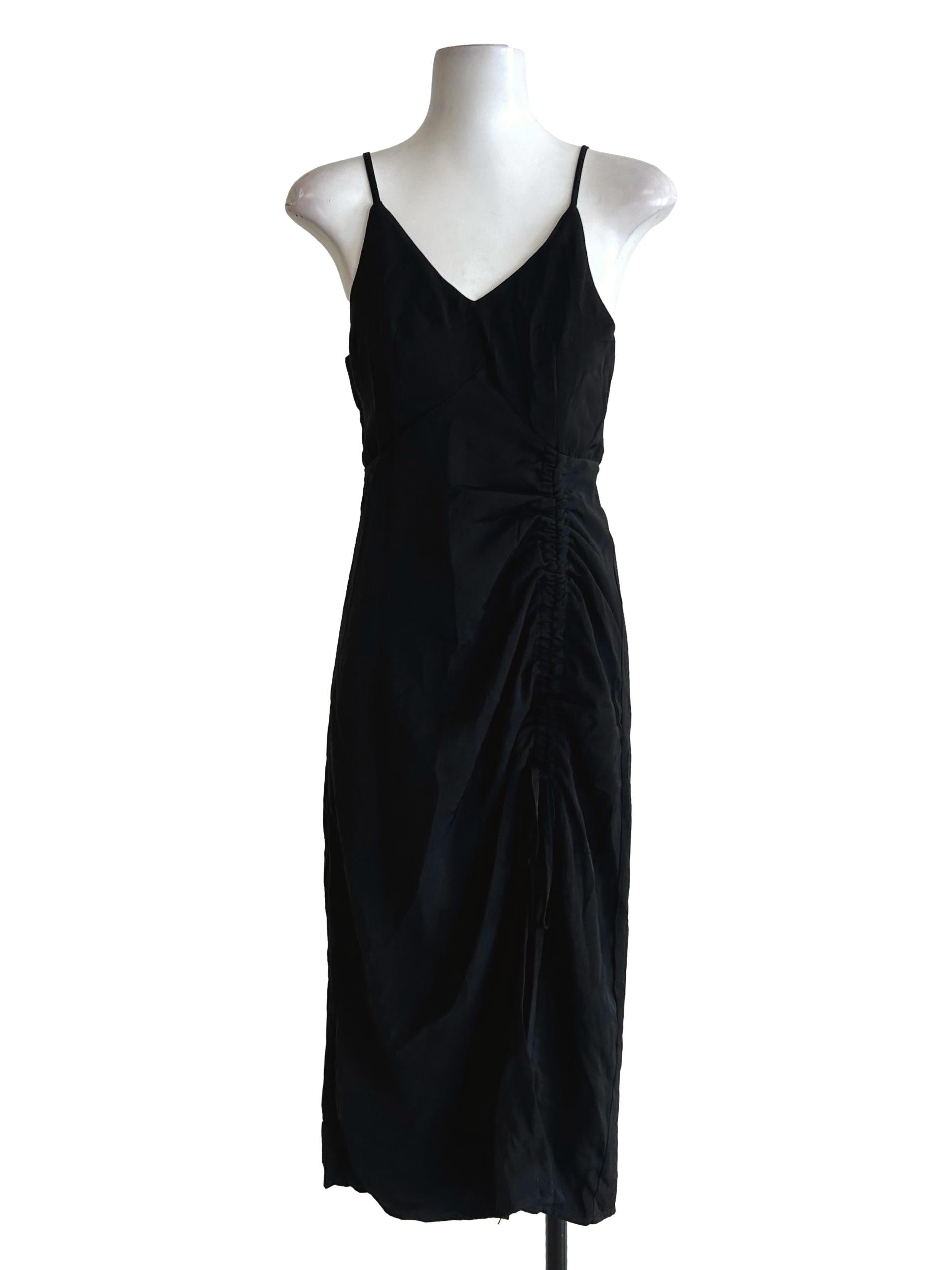 Black Ruched Cami Dress YHF