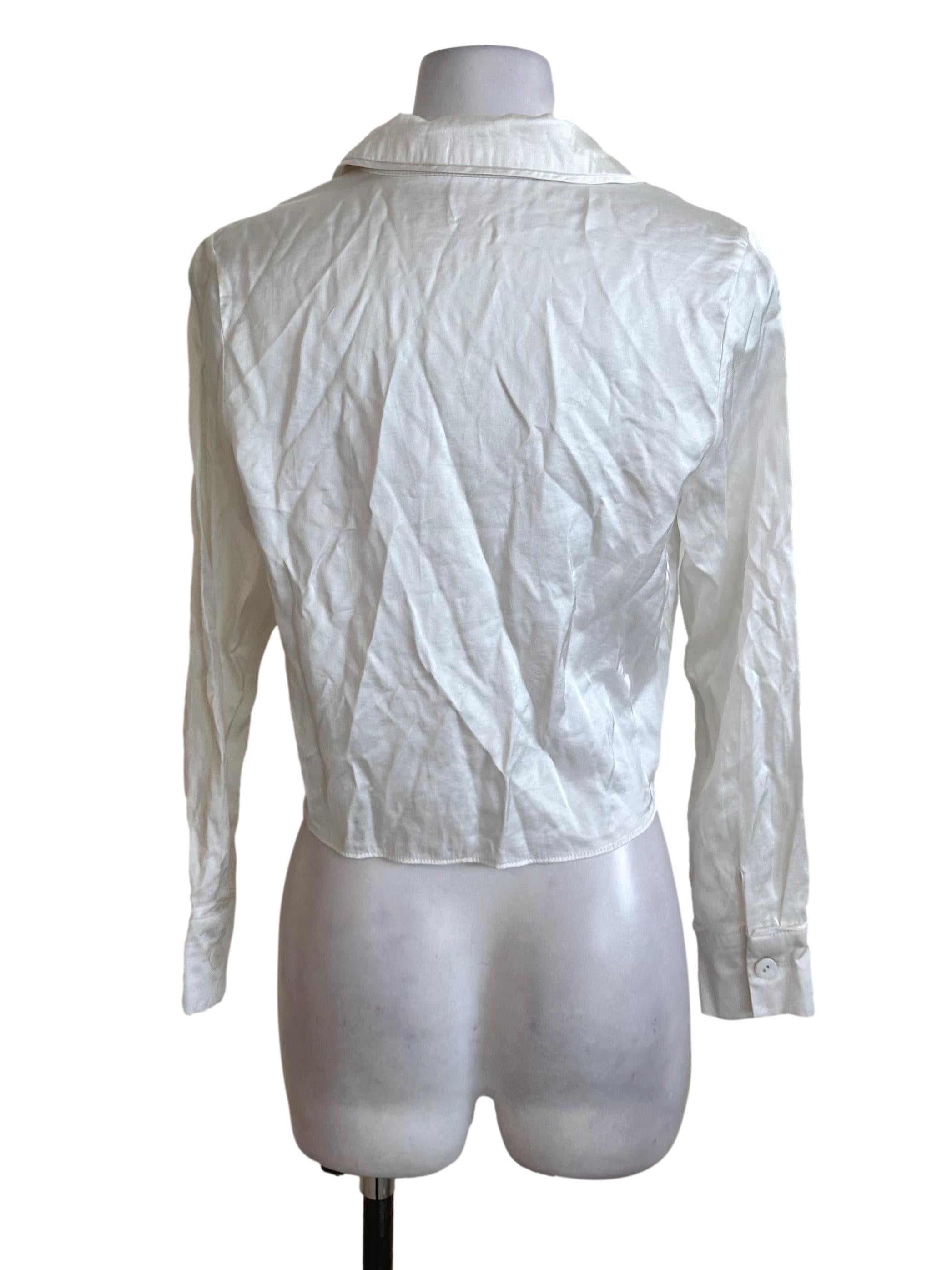 Ivory White Collar Knot Top TEM