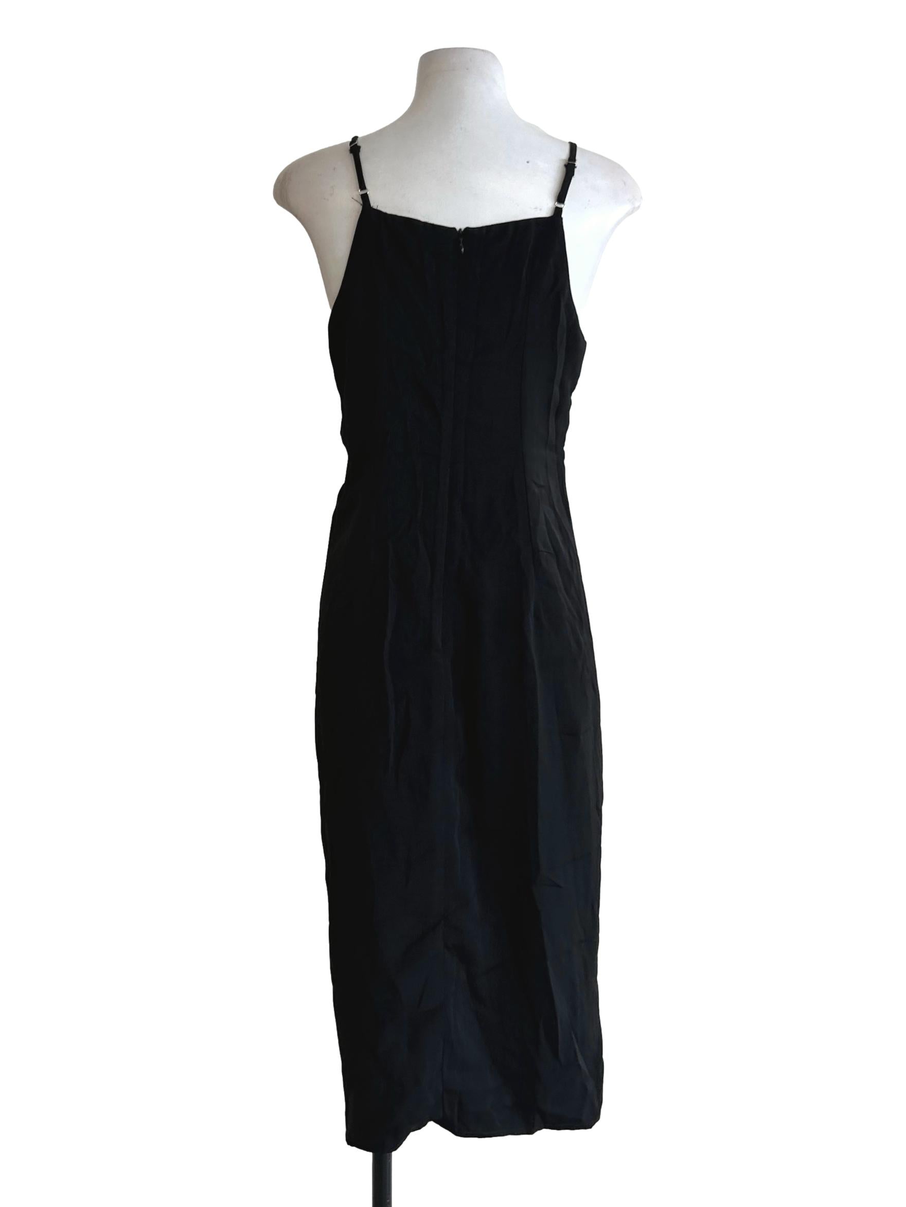 Black Ruched Cami Dress YHF