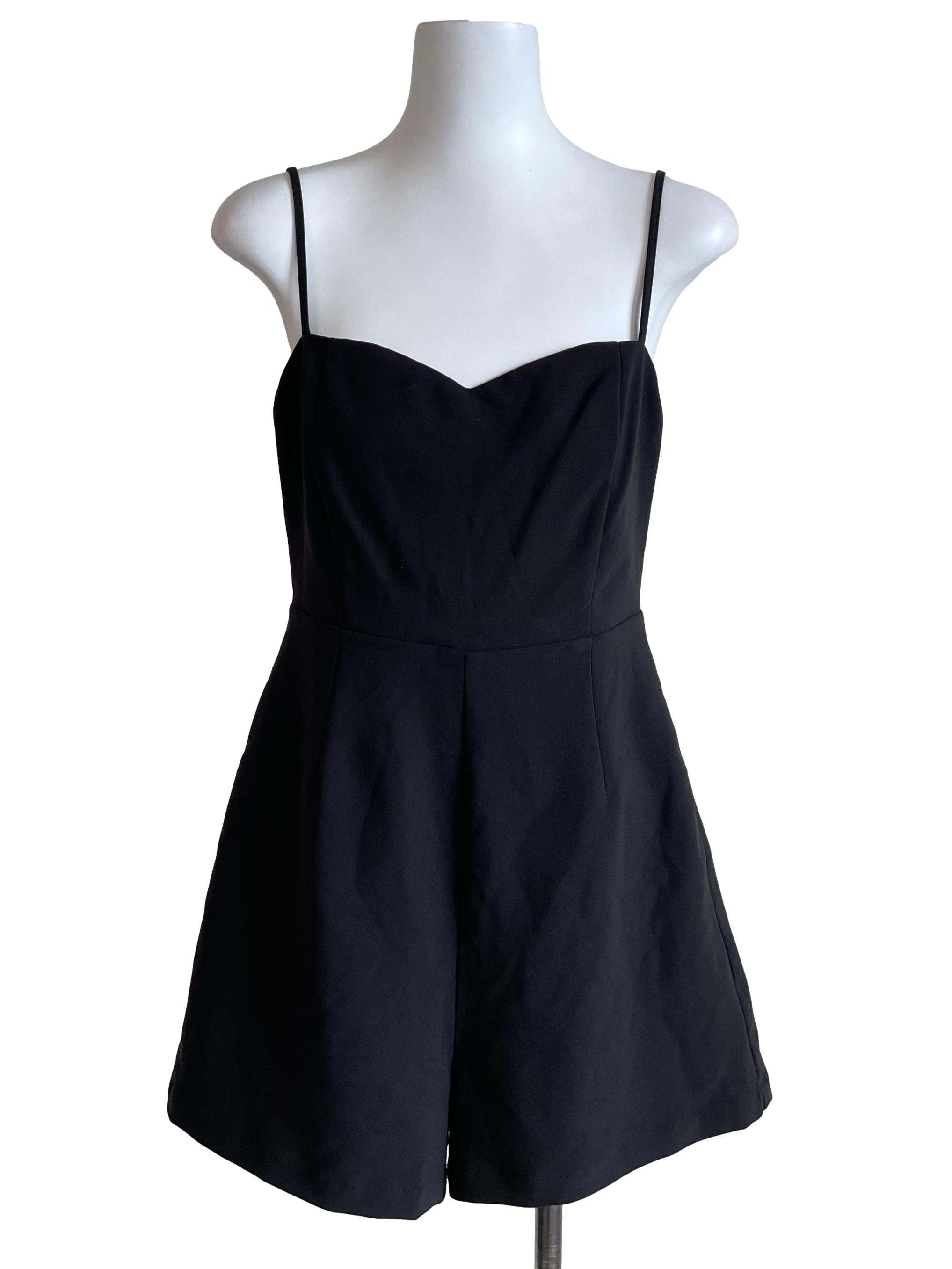 Black Sweetheart Cami Romper