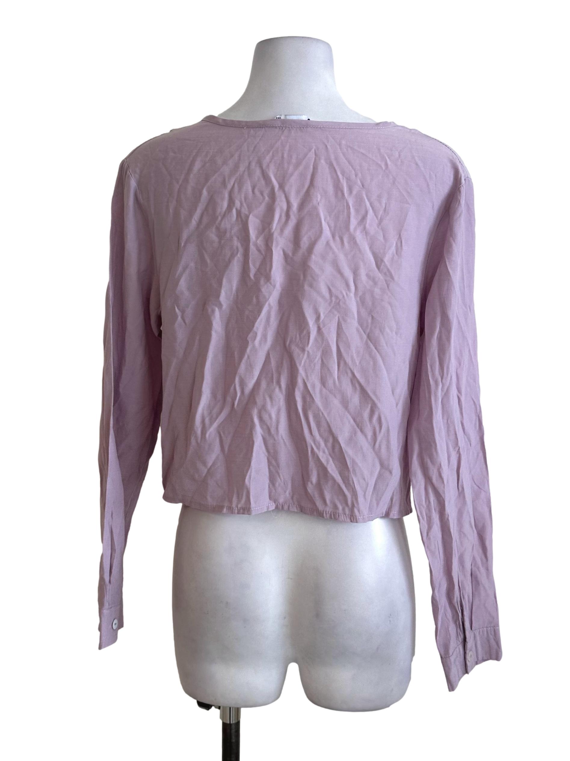 Yam Purple Knot V Neck Top TEM