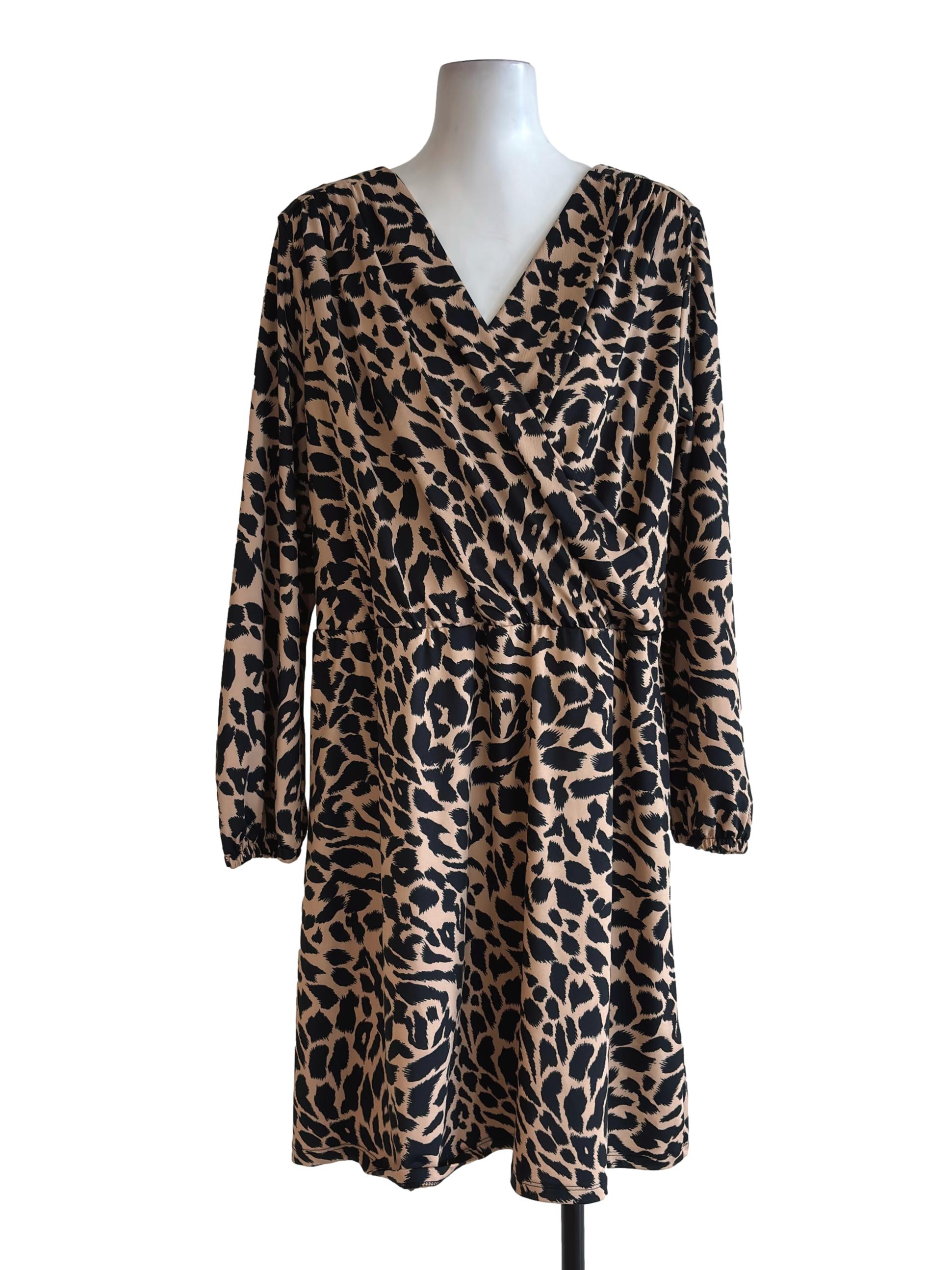 Brown Leopard Prints Empire Dress