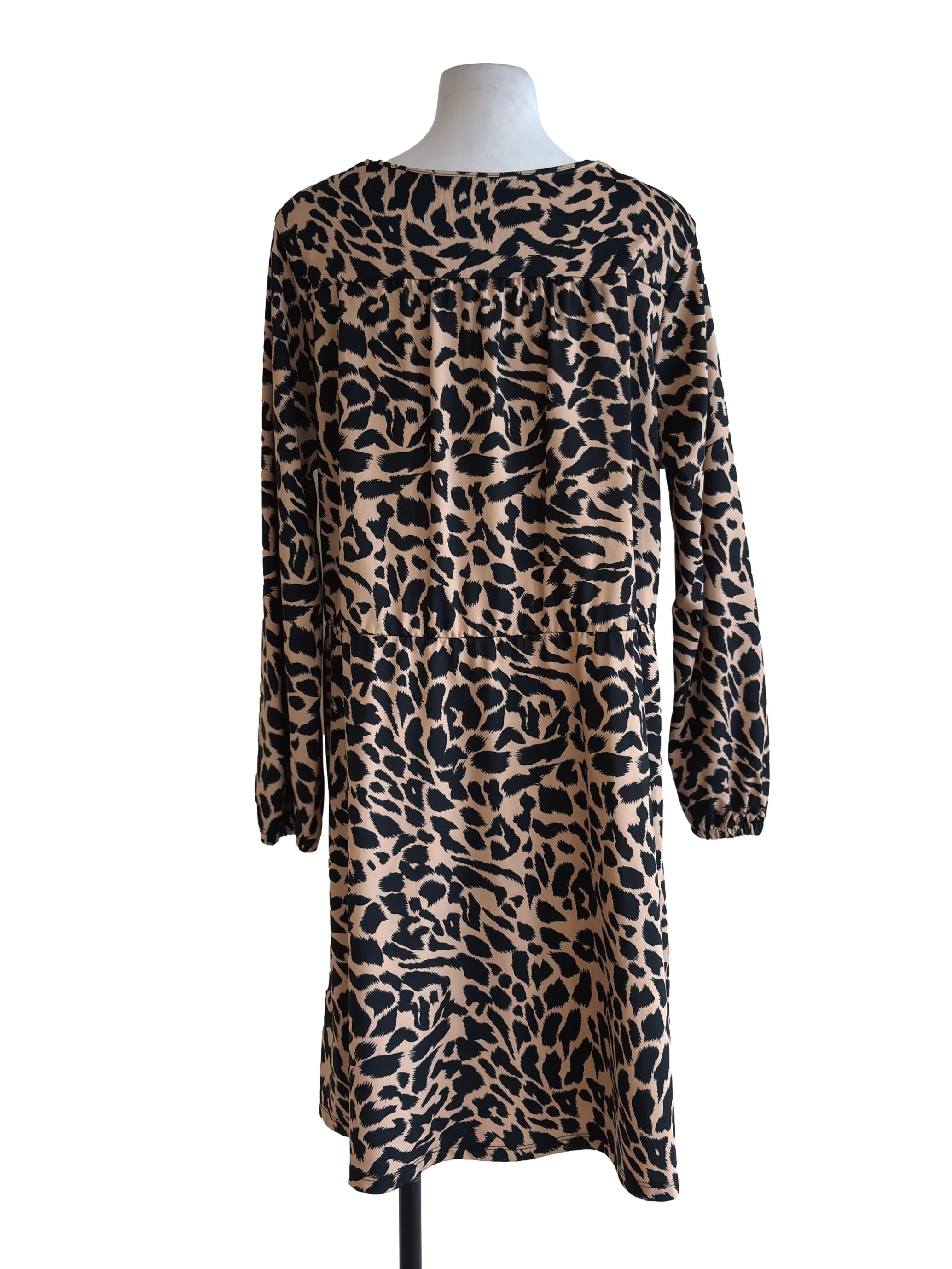 Brown Leopard Prints Empire Dress